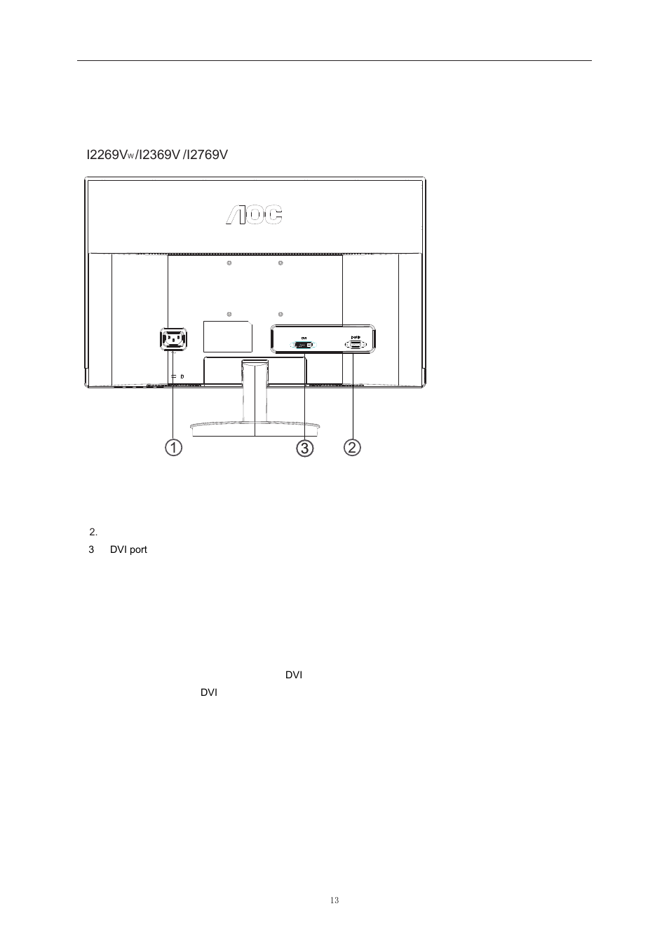 I2269v | AOC i2369Vm User Manual | Page 13 / 72