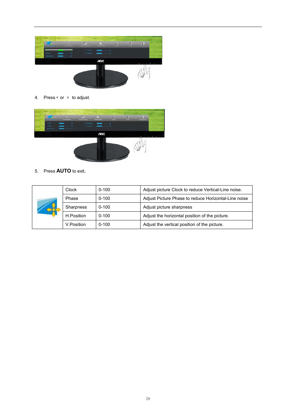 AOC i2369Vm User Manual | Page 29 / 72