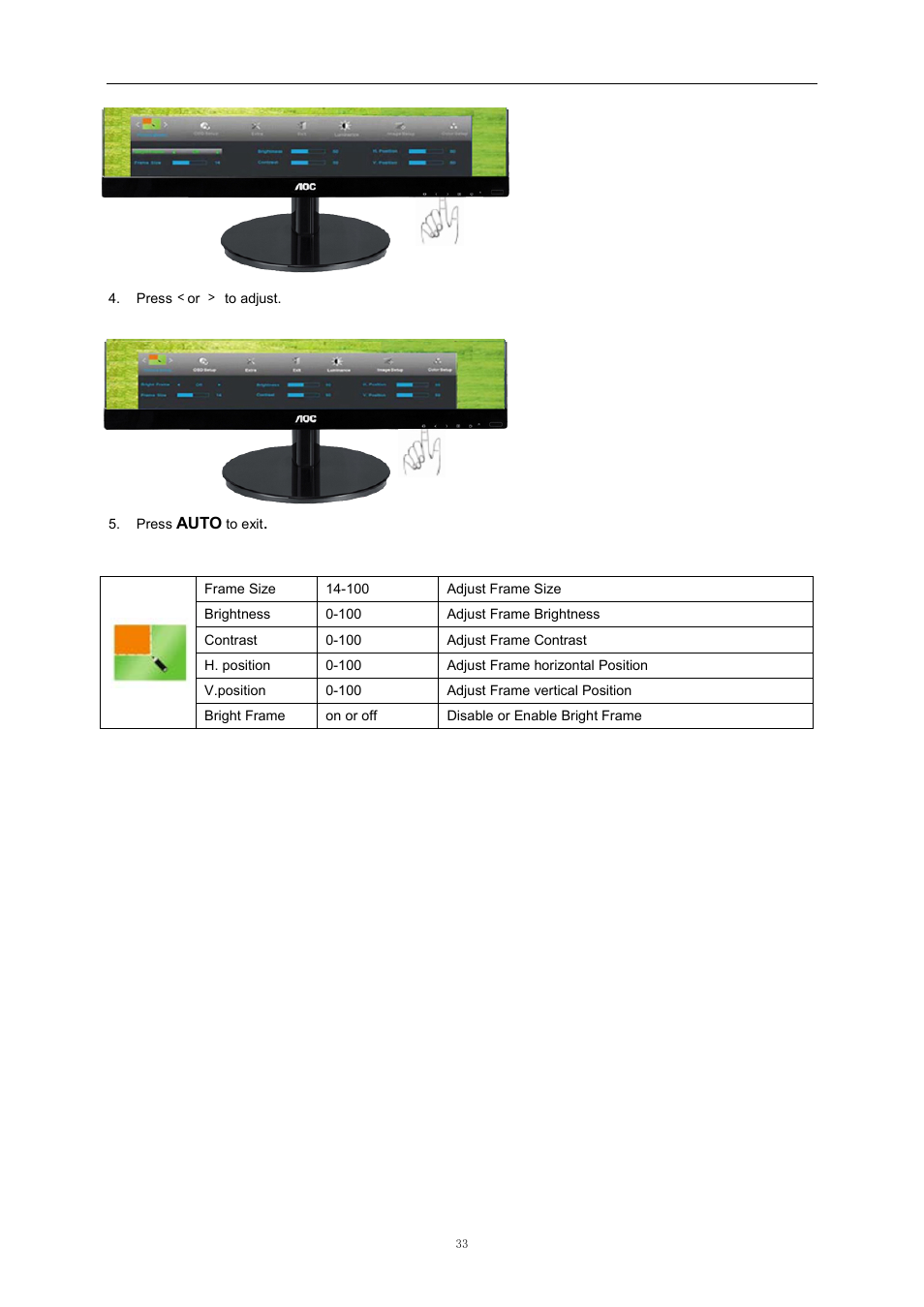 AOC i2369Vm User Manual | Page 33 / 72