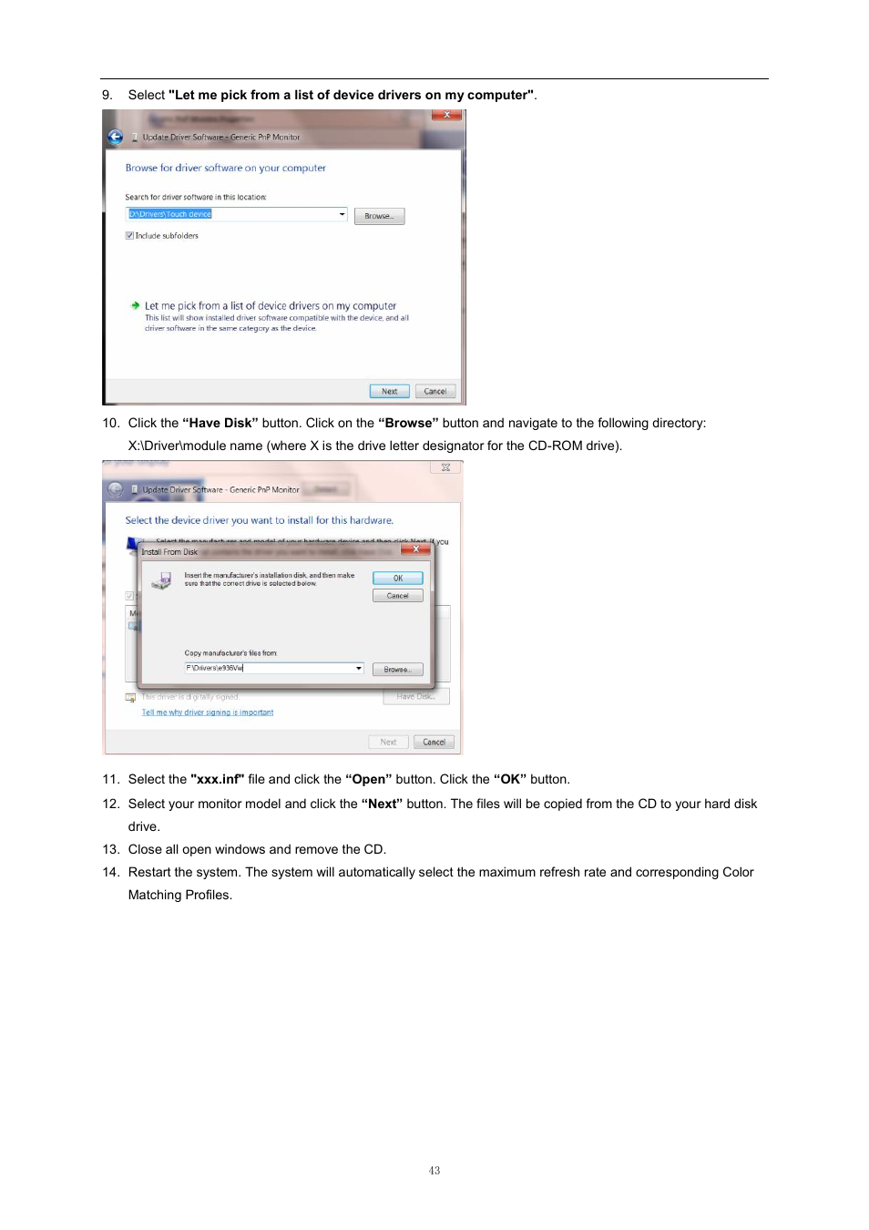 AOC i2369Vm User Manual | Page 43 / 72