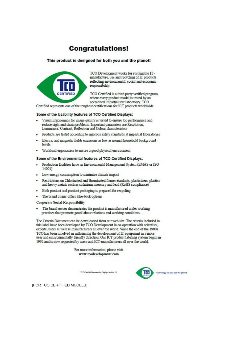 Tco document | AOC I2473PWM User Manual | Page 60 / 68