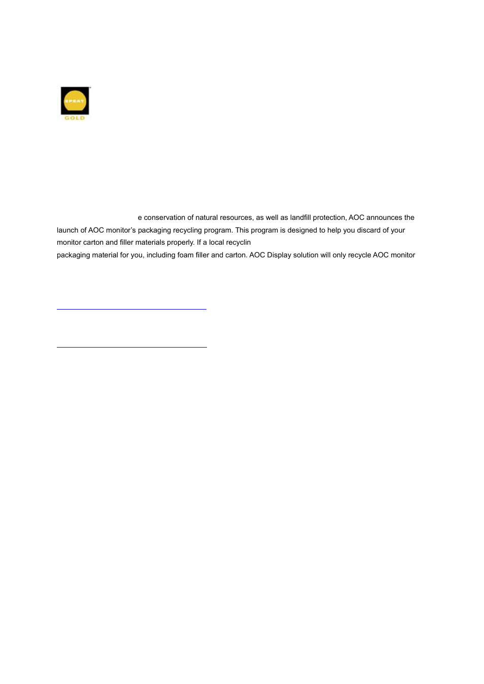 Epeat declaration | AOC 2436Vh User Manual | Page 57 / 61