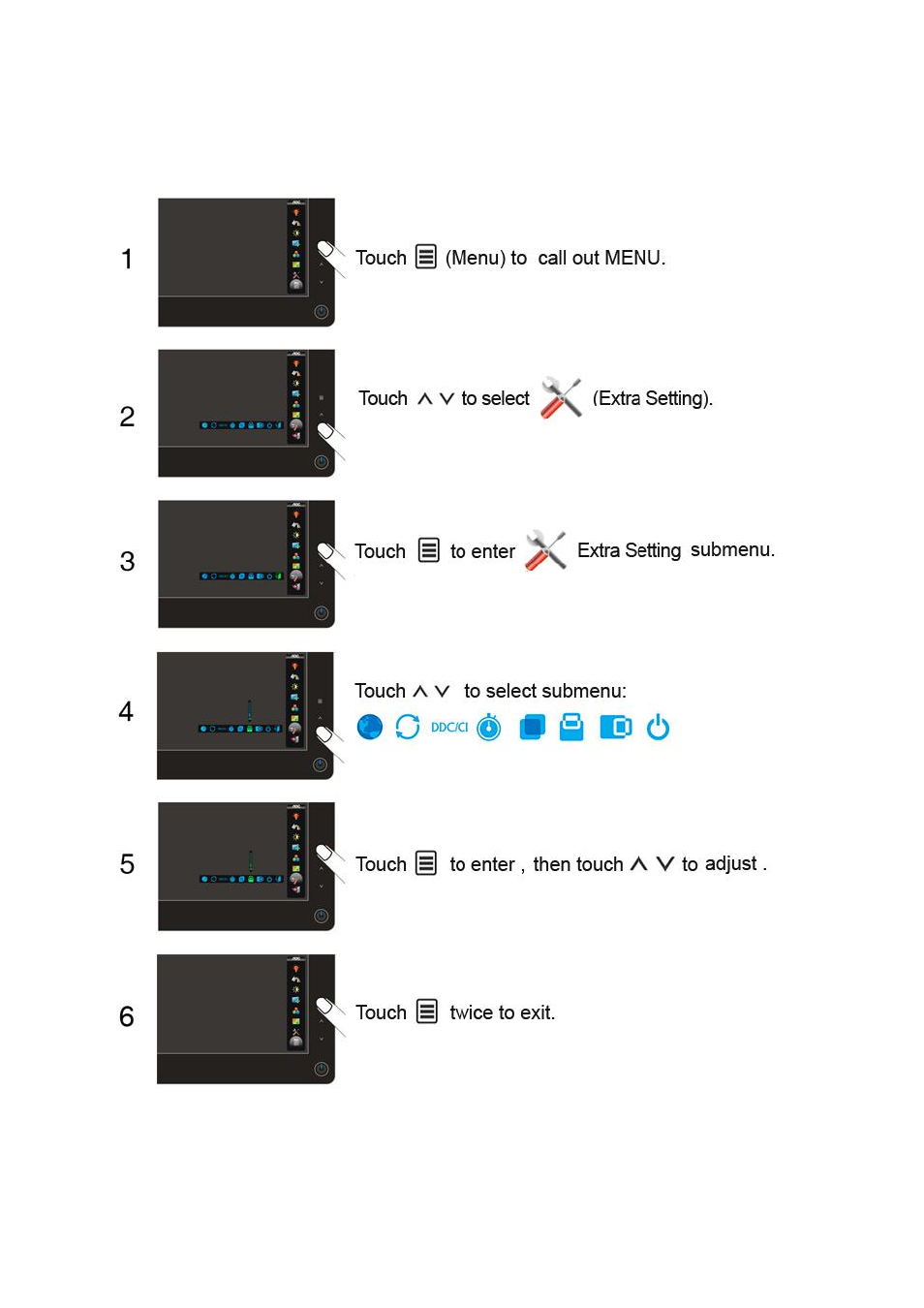 Extra setting | AOC 2436Vwa User Manual | Page 33 / 59