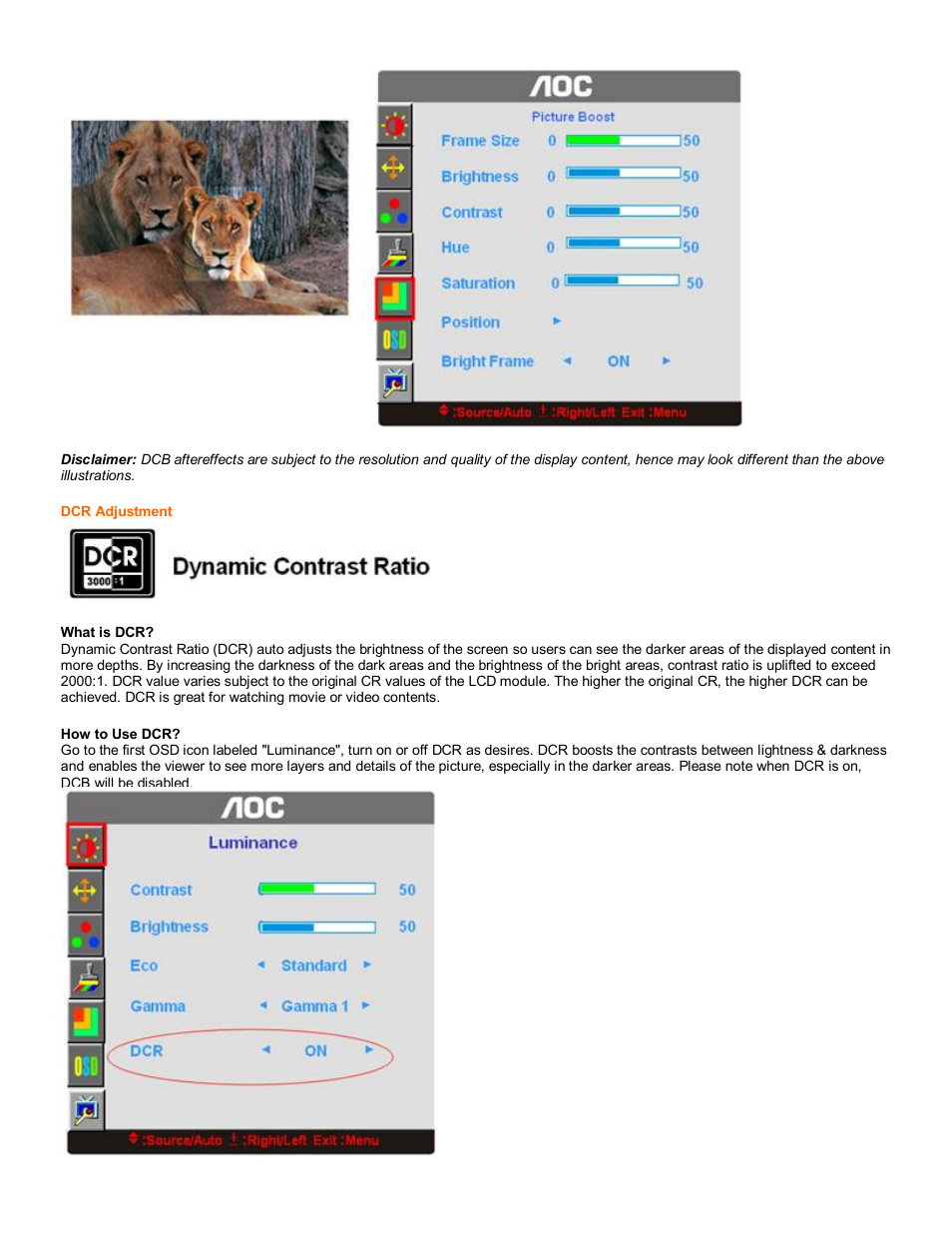 AOC 416V User Manual | Page 12 / 17