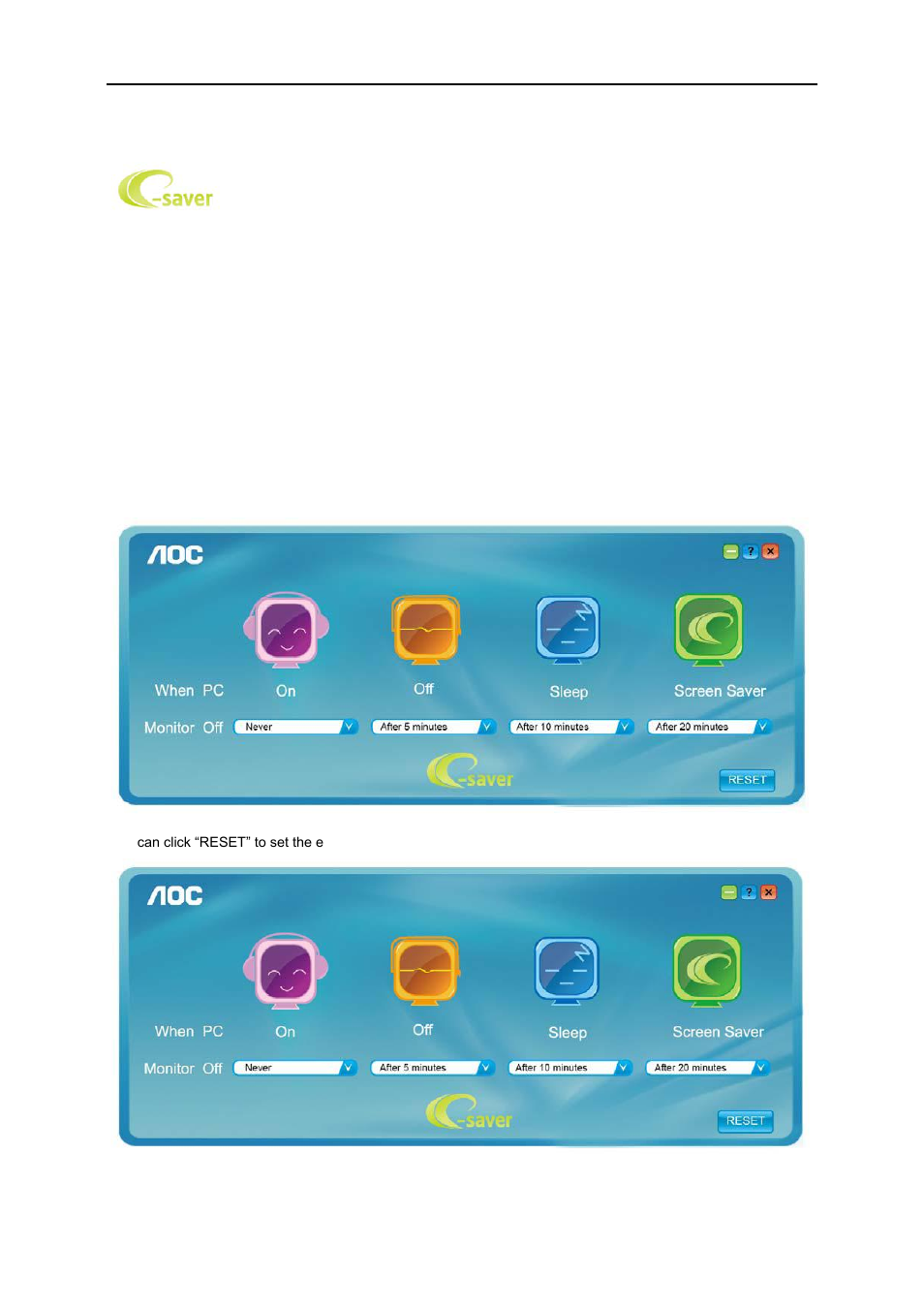 E-saver | AOC e2425Swd User Manual | Page 44 / 58