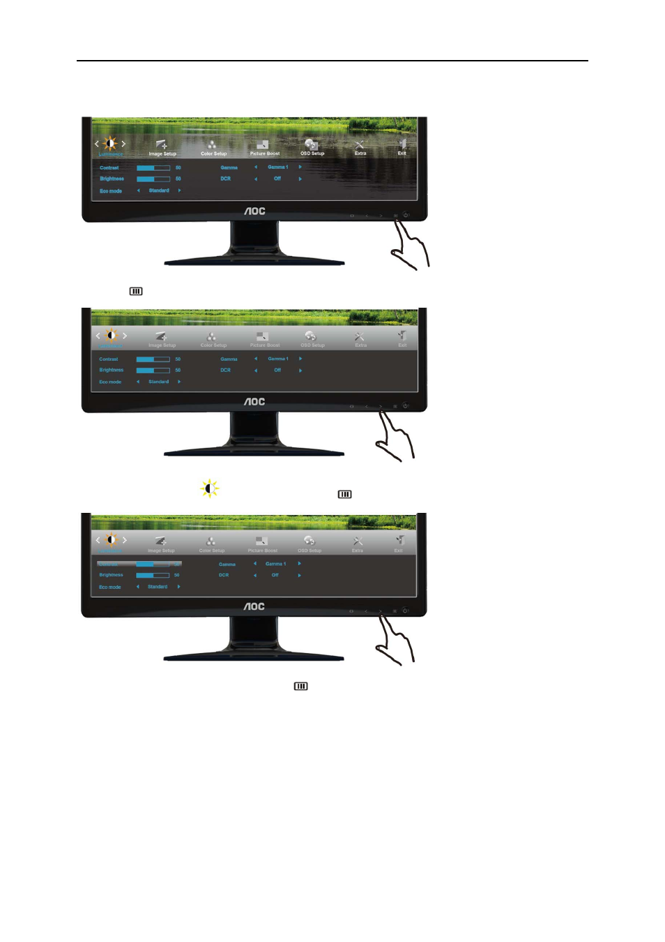 Luminance | AOC E2426SWD User Manual | Page 23 / 69