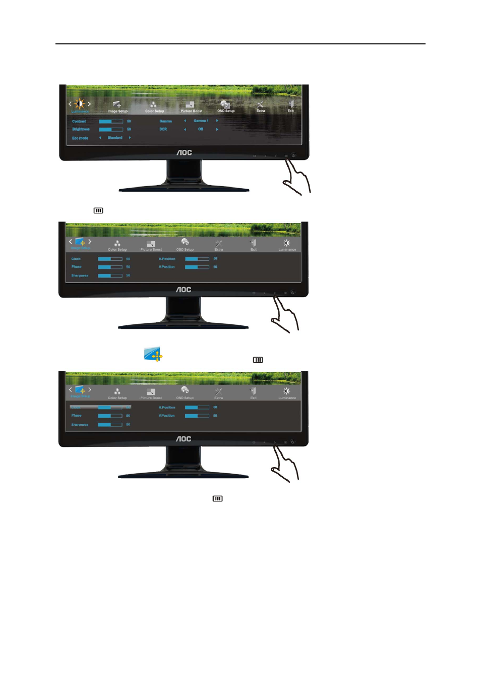 Image setup | AOC E2426SWD User Manual | Page 25 / 69