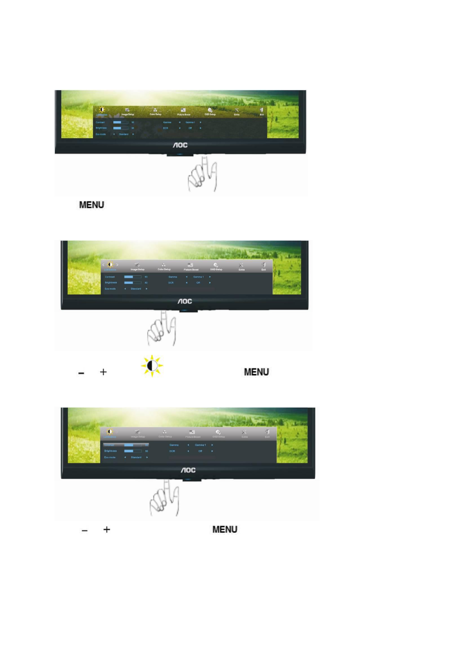 Luminance | AOC e2450Swd User Manual | Page 20 / 61