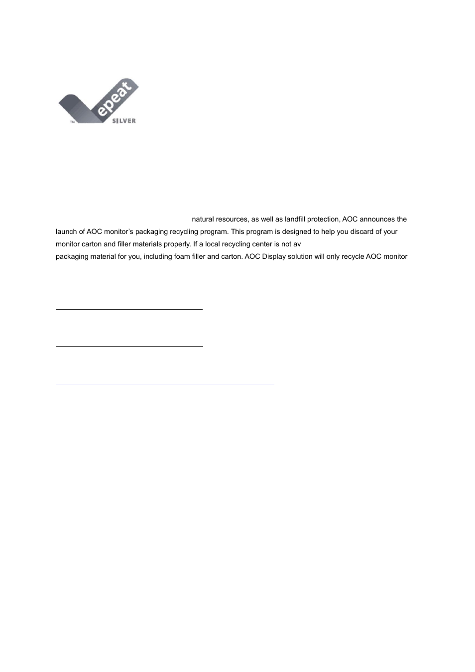 Epeat declaration | AOC e2450Swd User Manual | Page 57 / 61