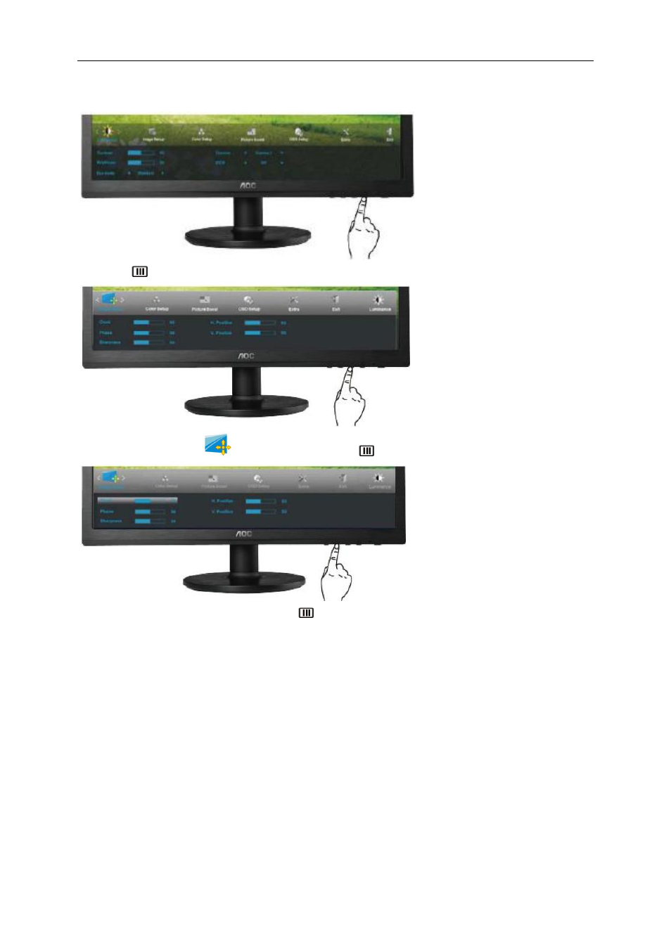 Image setup | AOC e2460Sd-TAA User Manual | Page 23 / 59