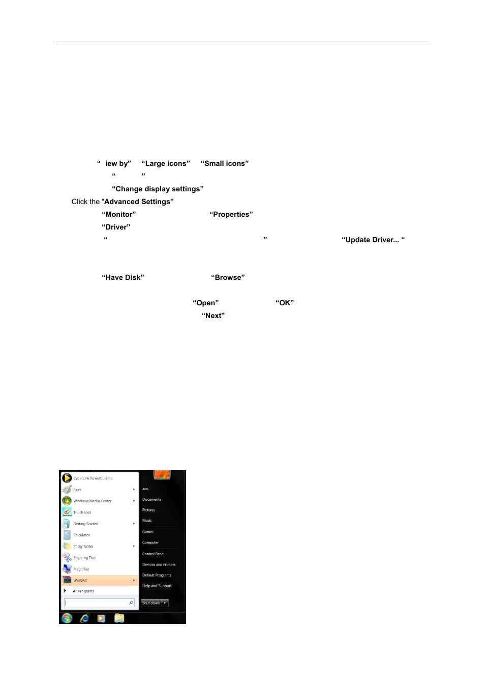 Driver, Monitor driver, Windows 8 | Windows 7 | AOC e2460Sd-TAA User Manual | Page 35 / 59