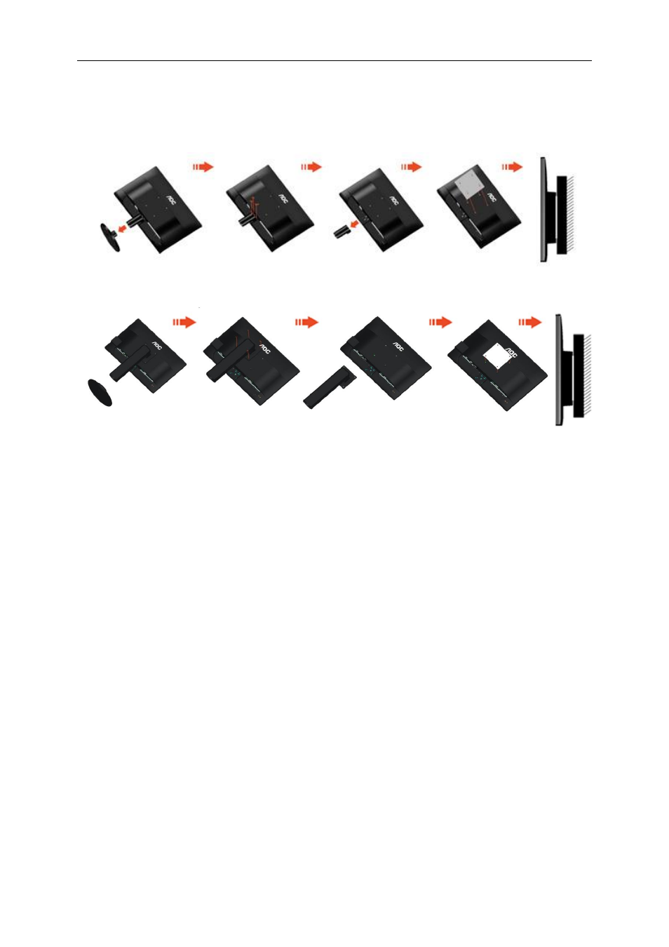 Wall mounting | AOC e2460Swhu User Manual | Page 13 / 62