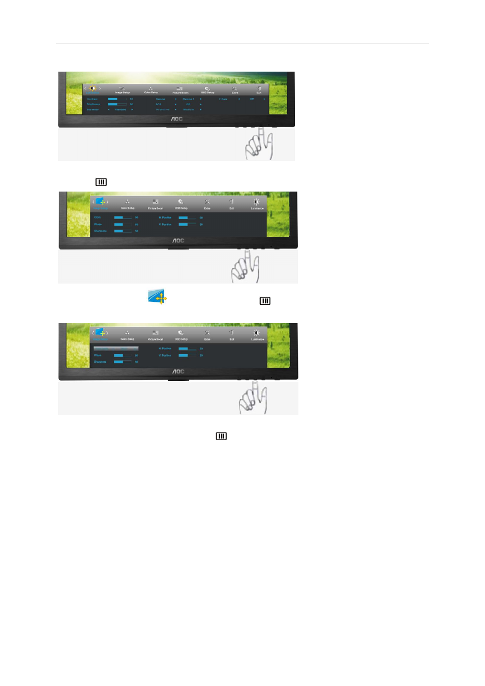 Image setup | AOC e2460Swhu User Manual | Page 22 / 62