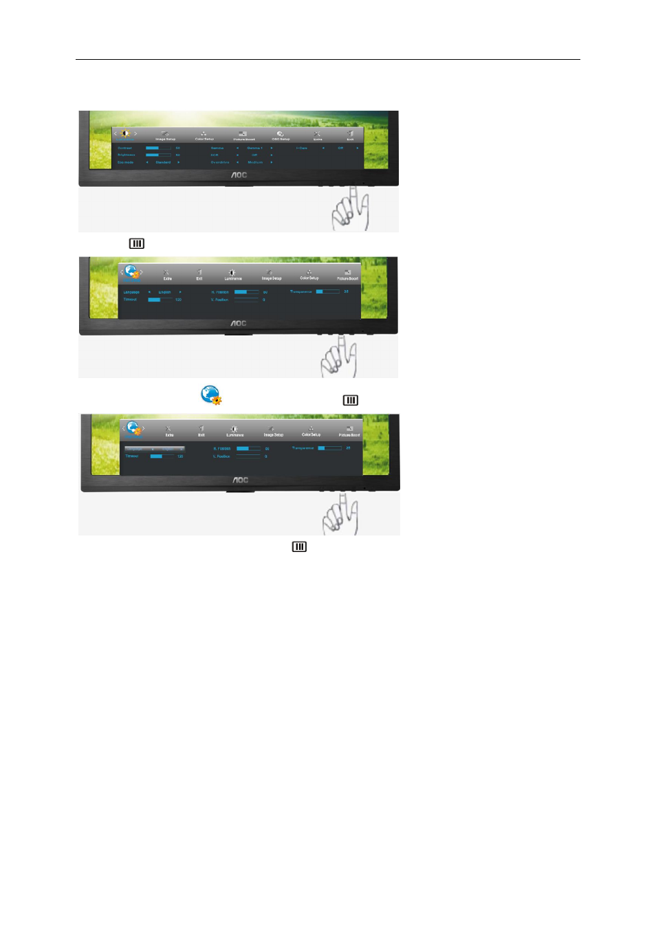 Osd setup | AOC e2460Swhu User Manual | Page 28 / 62