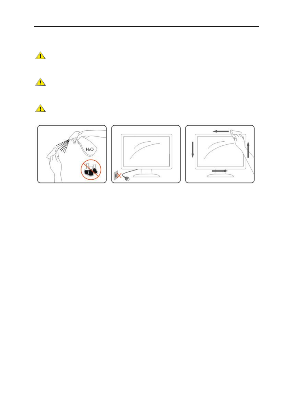 Cleaning | AOC e2460Swhu User Manual | Page 6 / 62