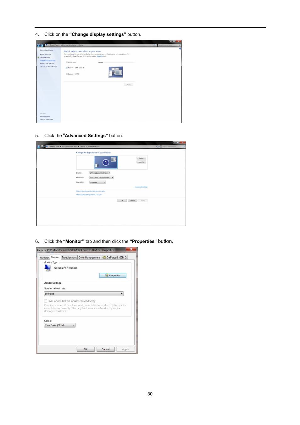 AOC e2462Vwh User Manual | Page 30 / 58