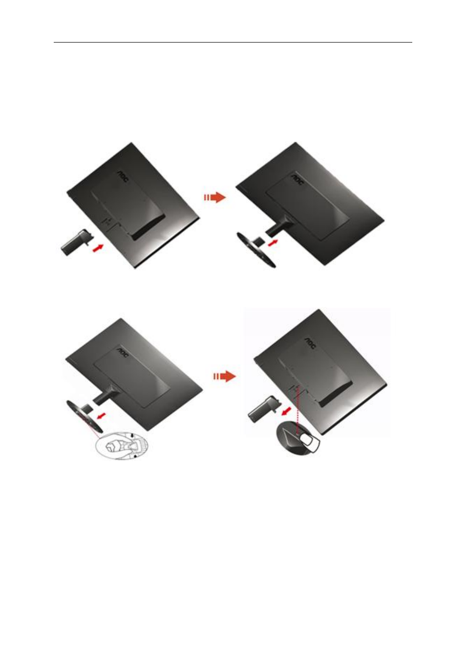 Setup stand & base | AOC E2470SWHE User Manual | Page 10 / 60