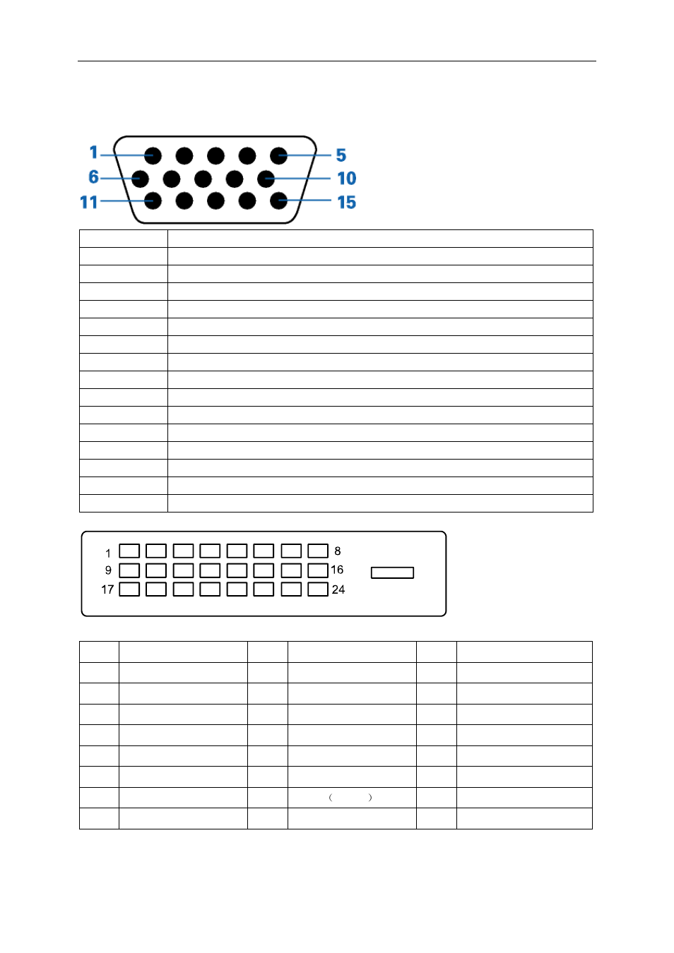 Pin assignments | AOC E2470SWHE User Manual | Page 50 / 60