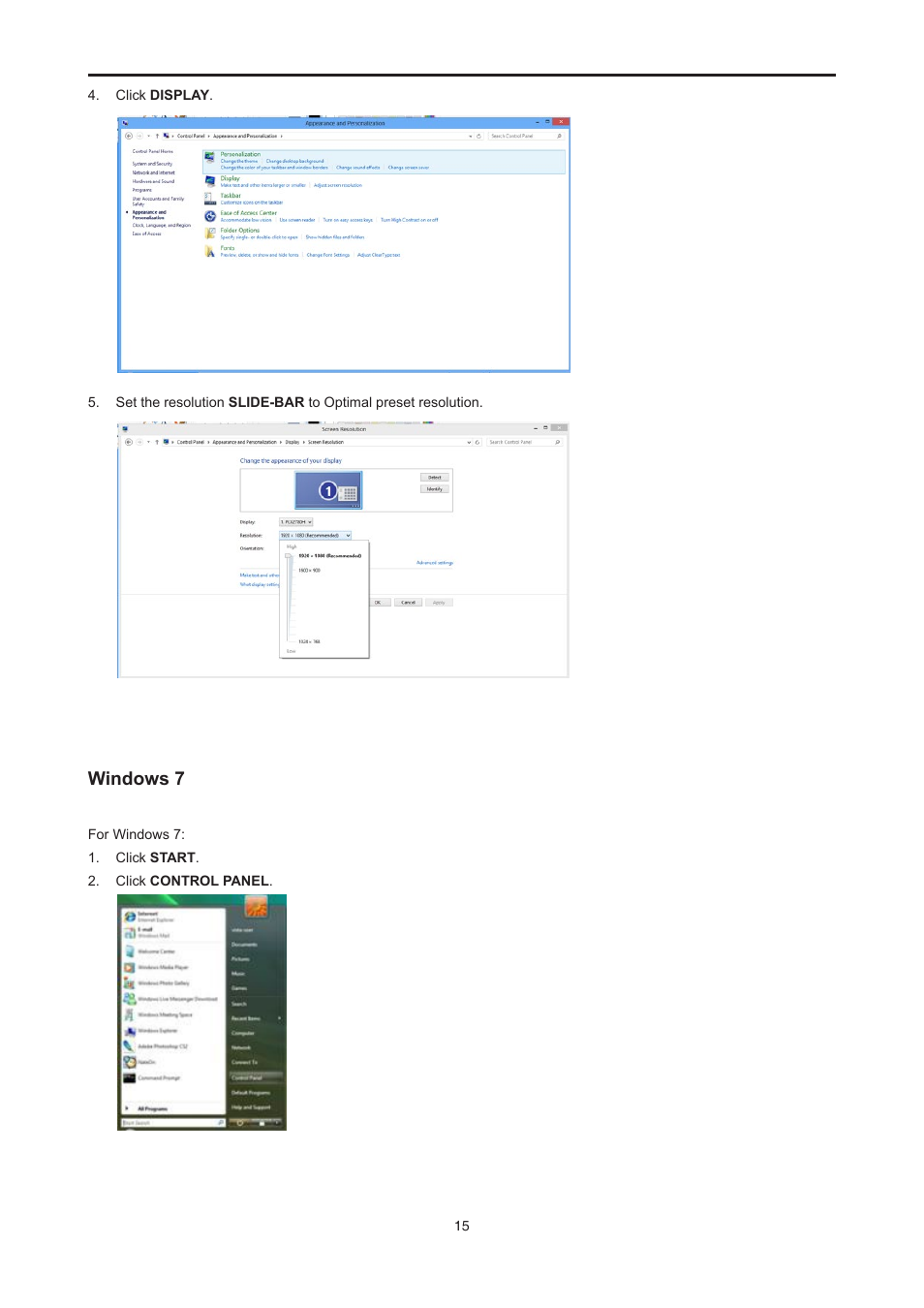 Windows 7 | AOC E2476VWM6 User Manual | Page 16 / 73