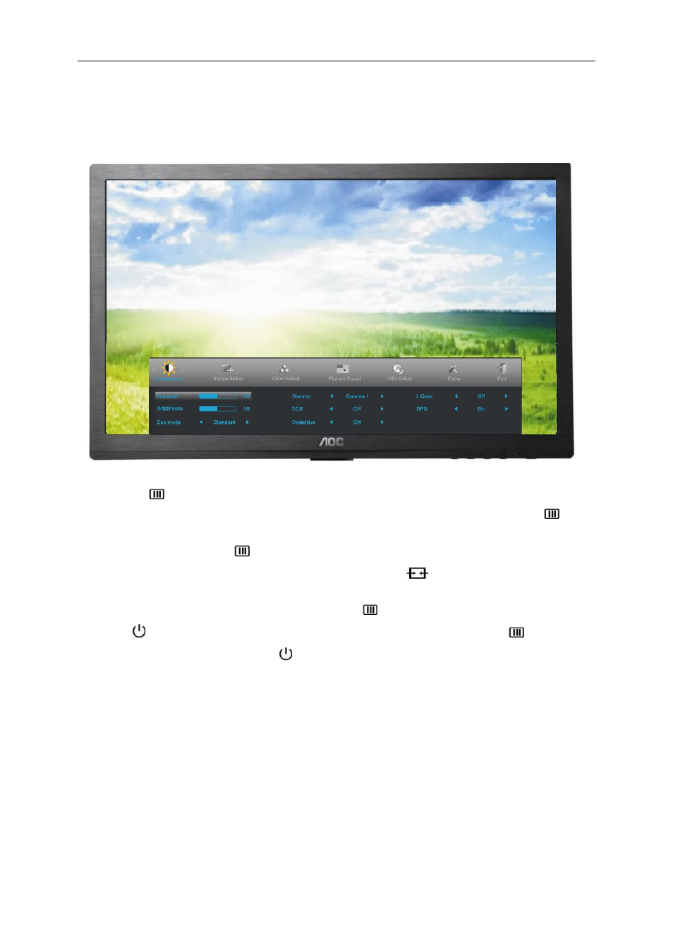 Osd setting | AOC G2460PQU User Manual | Page 20 / 59