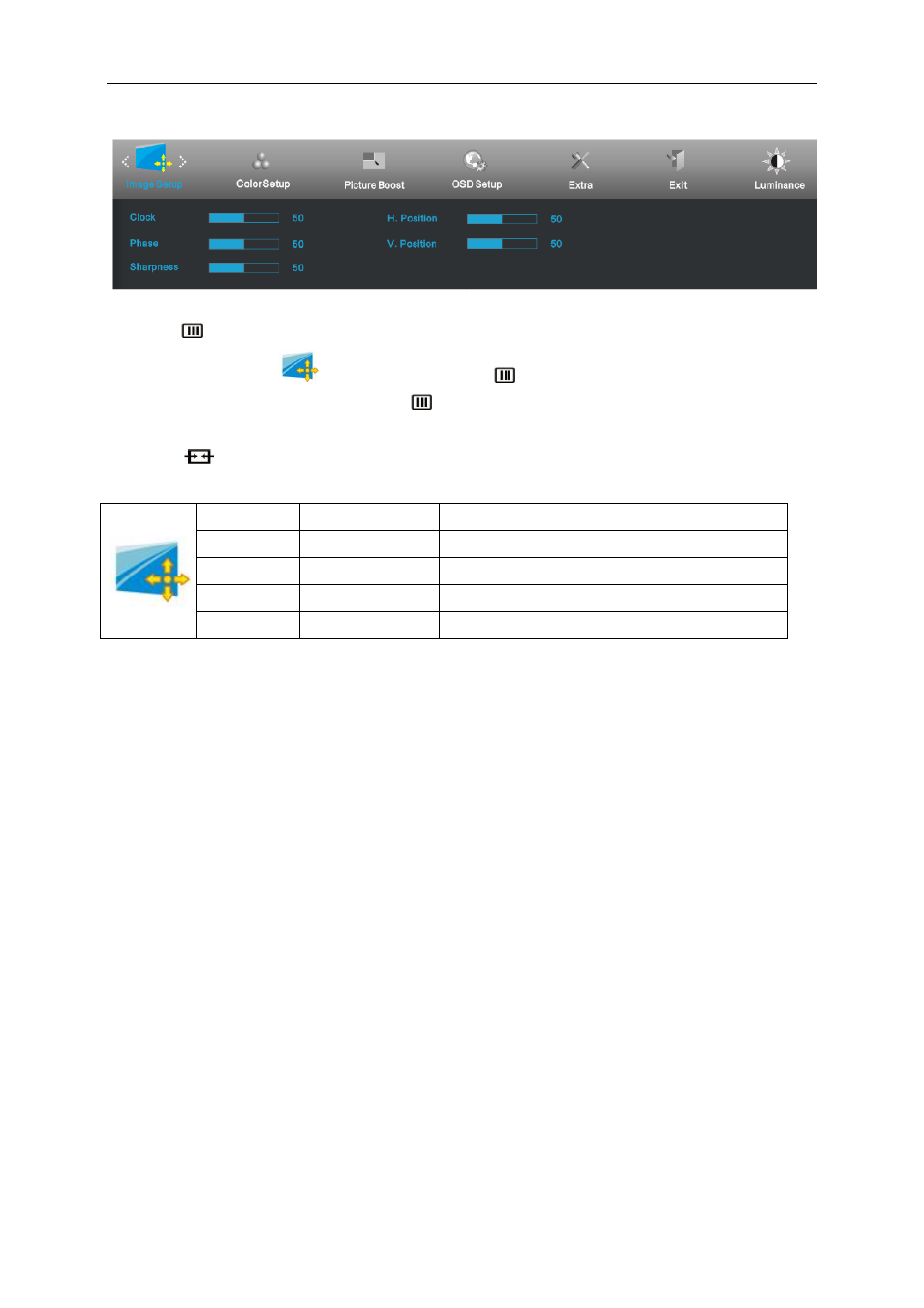 Image setup | AOC G2460PQU User Manual | Page 22 / 59