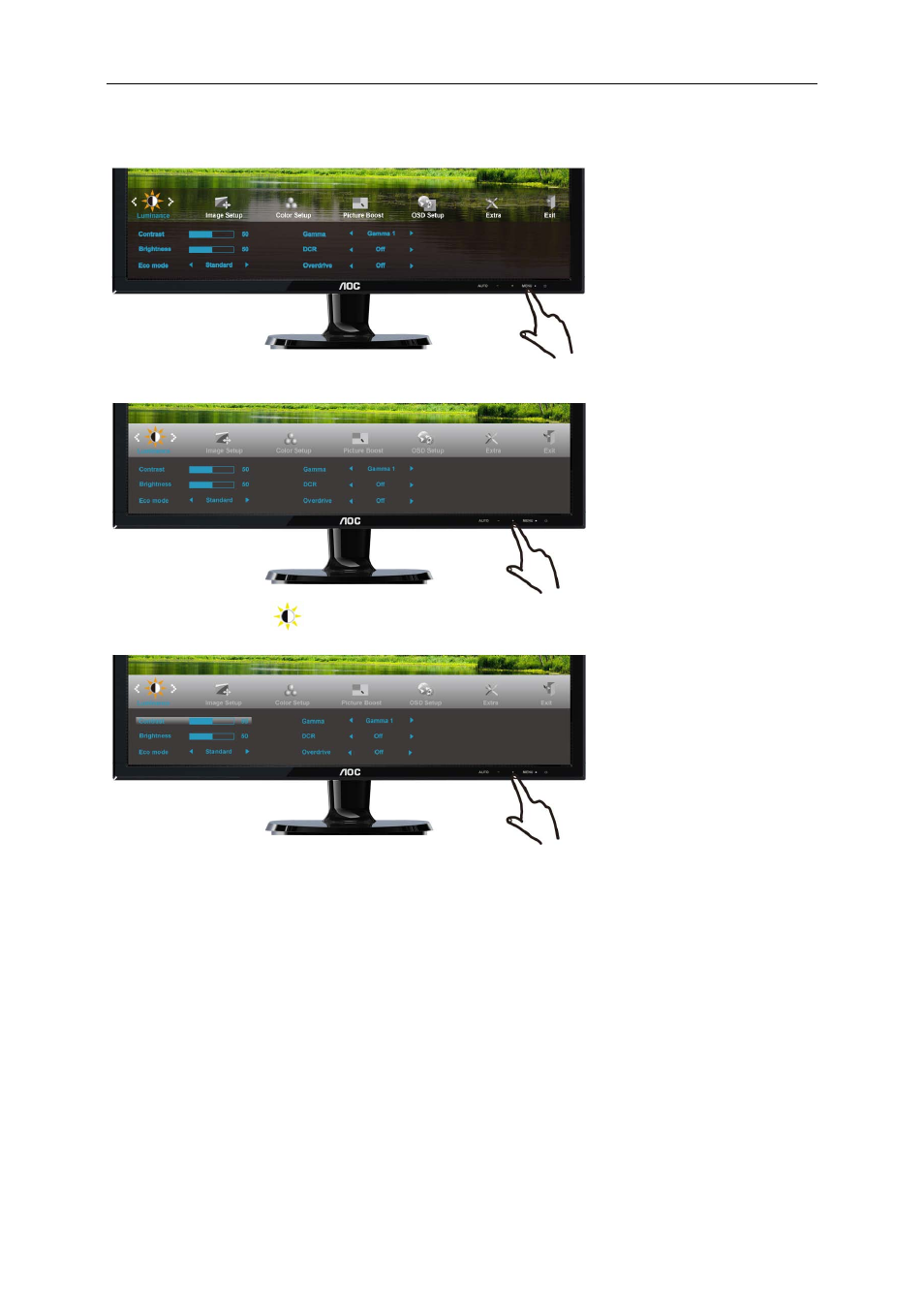 Luminance | AOC I2421VWH User Manual | Page 23 / 71