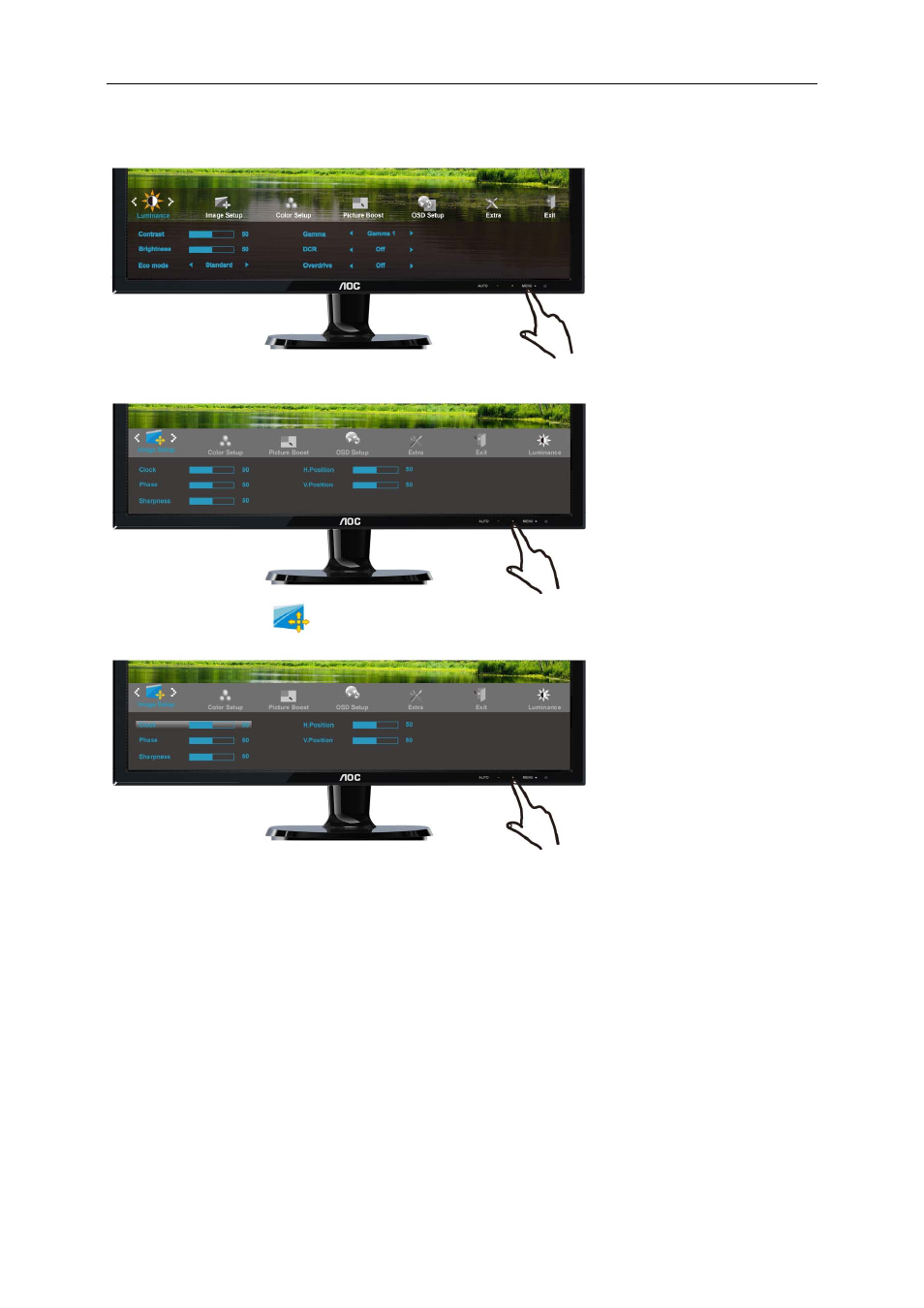 Image setup | AOC I2421VWH User Manual | Page 25 / 71