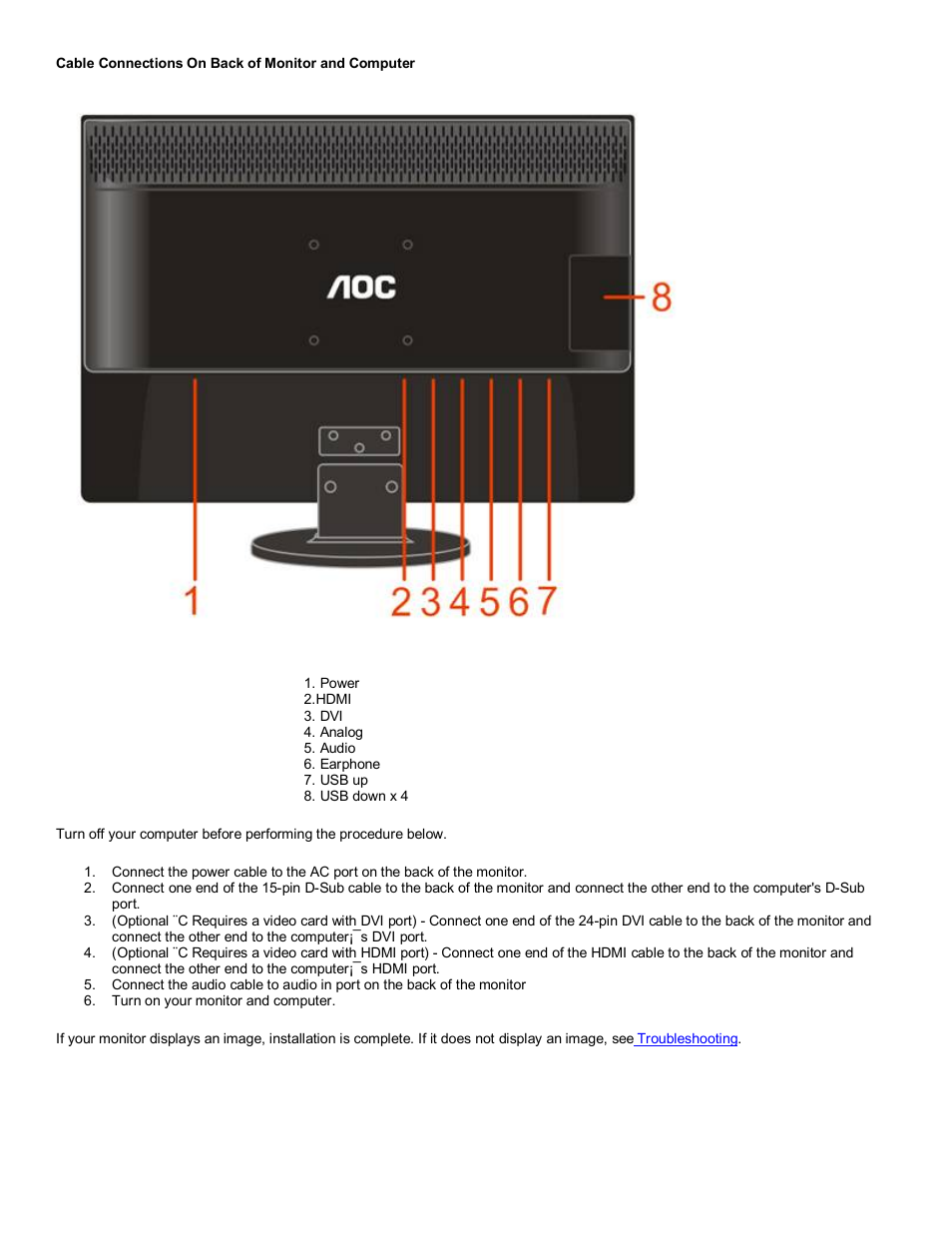 AOC 619Fh User Manual | Page 5 / 26