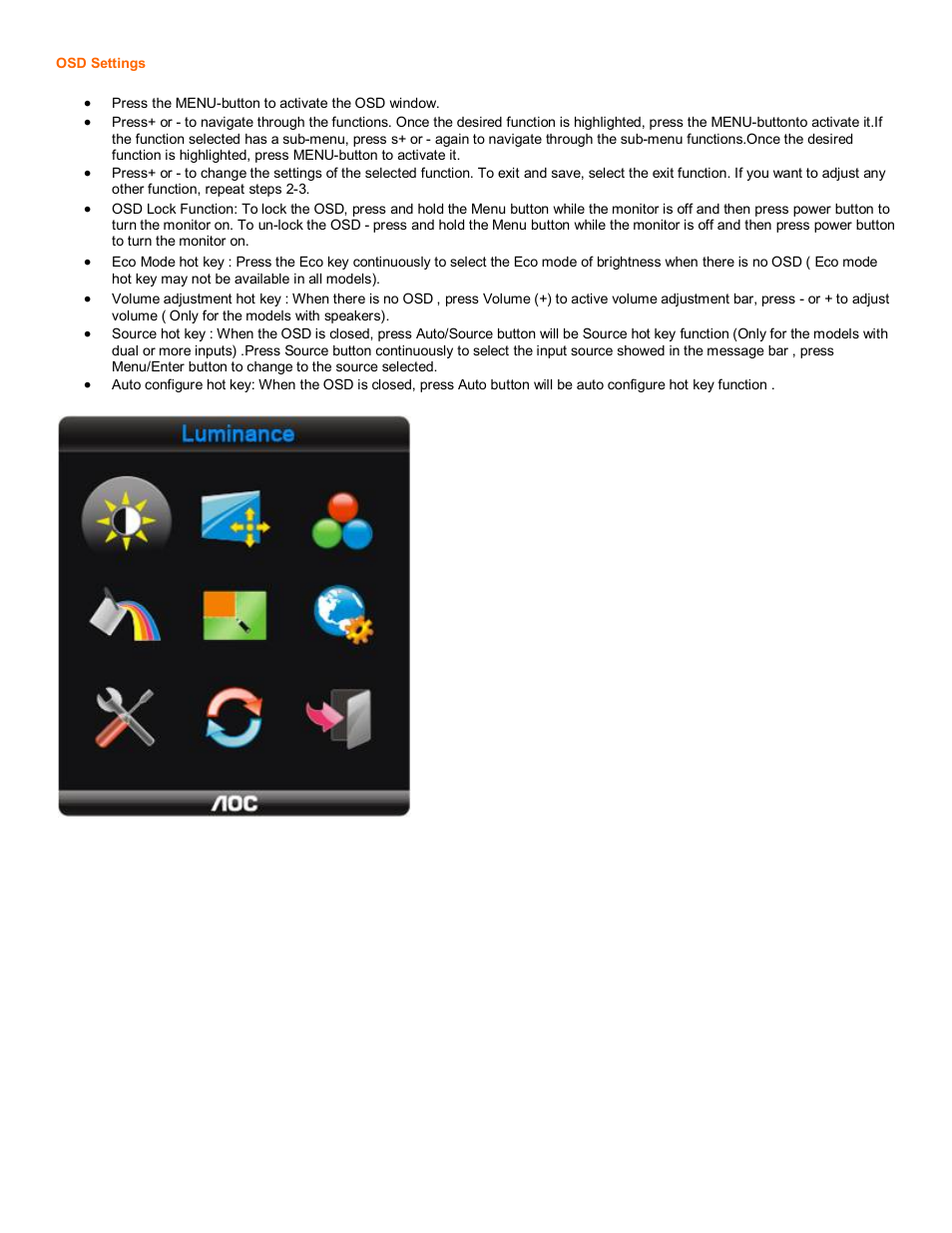 AOC 619Fh User Manual | Page 8 / 26