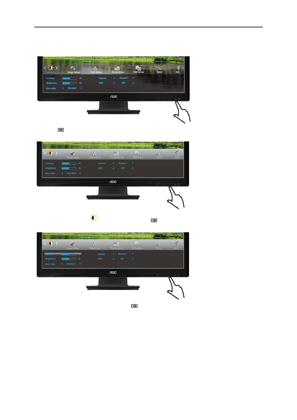 Luminance | AOC E2727SHE User Manual | Page 23 / 70