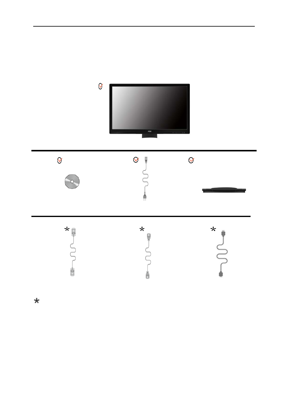 Setup, Contents in box | AOC E2727SHE User Manual | Page 9 / 70