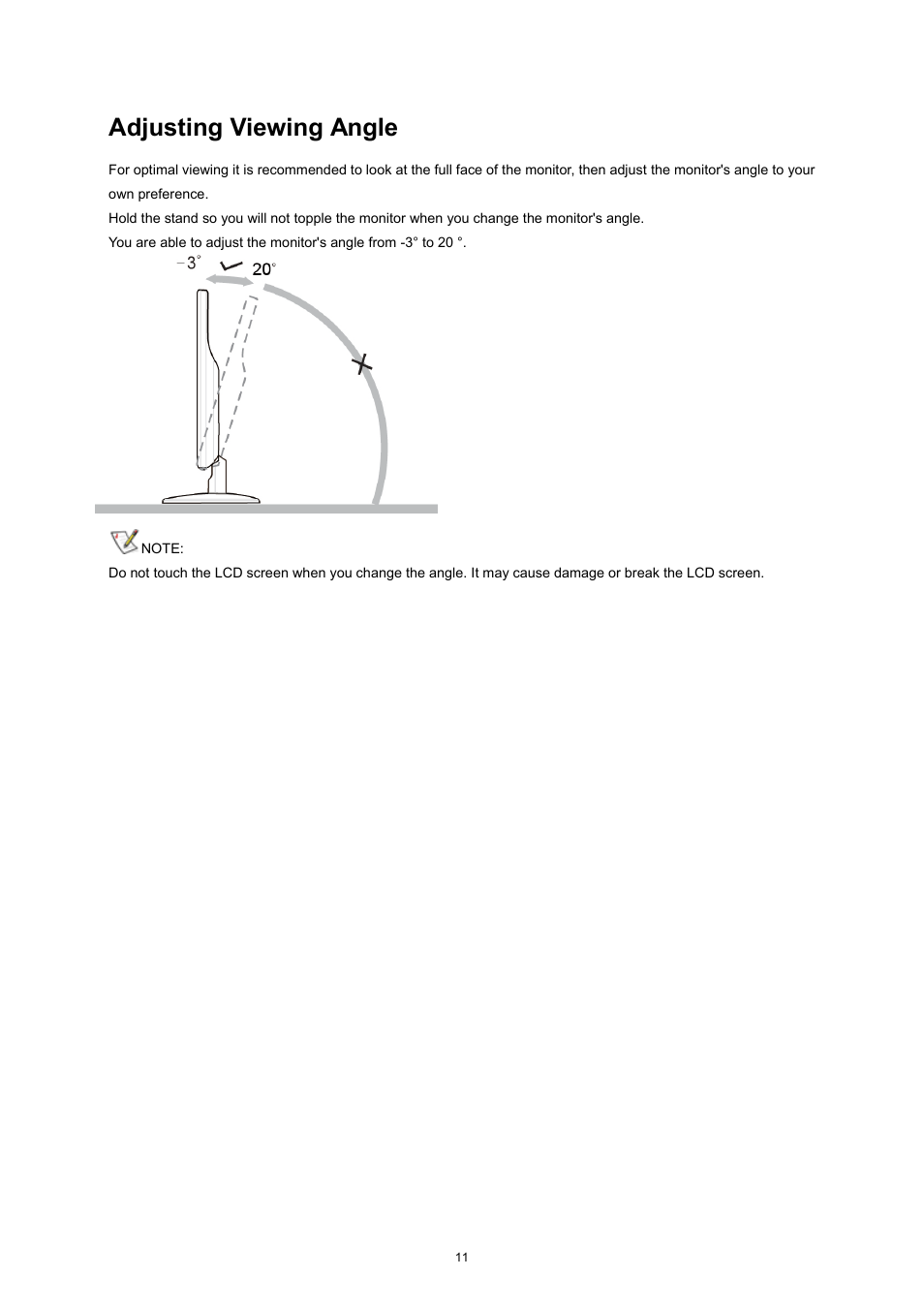 Adjusting viewing angle | AOC e2752She User Manual | Page 11 / 61
