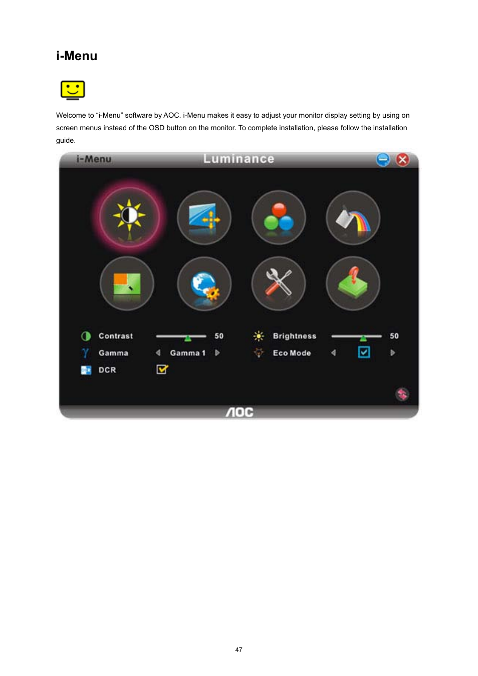 I-menu | AOC e2752She User Manual | Page 47 / 61