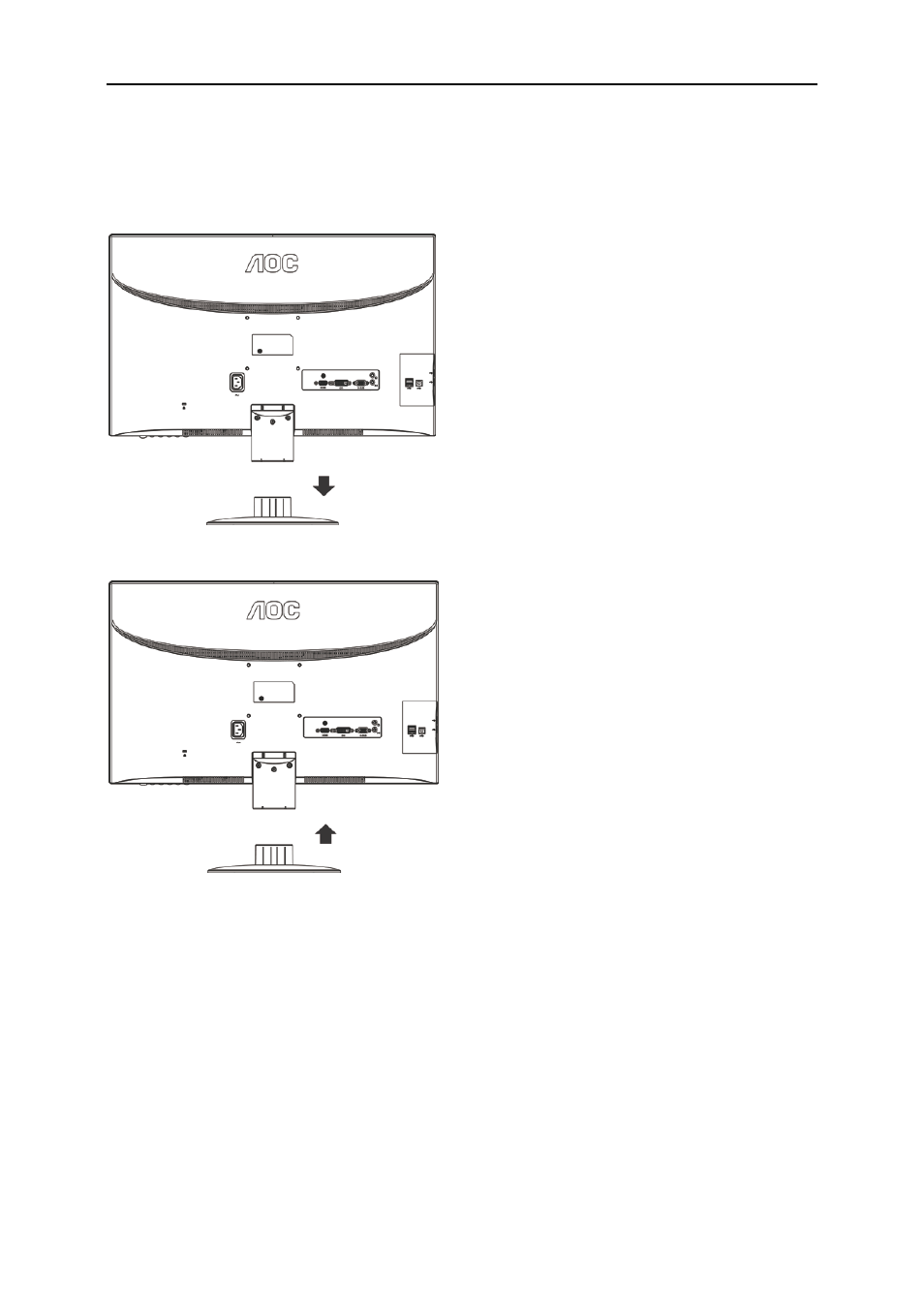 Setup stand & base | AOC e2752Vh User Manual | Page 10 / 59