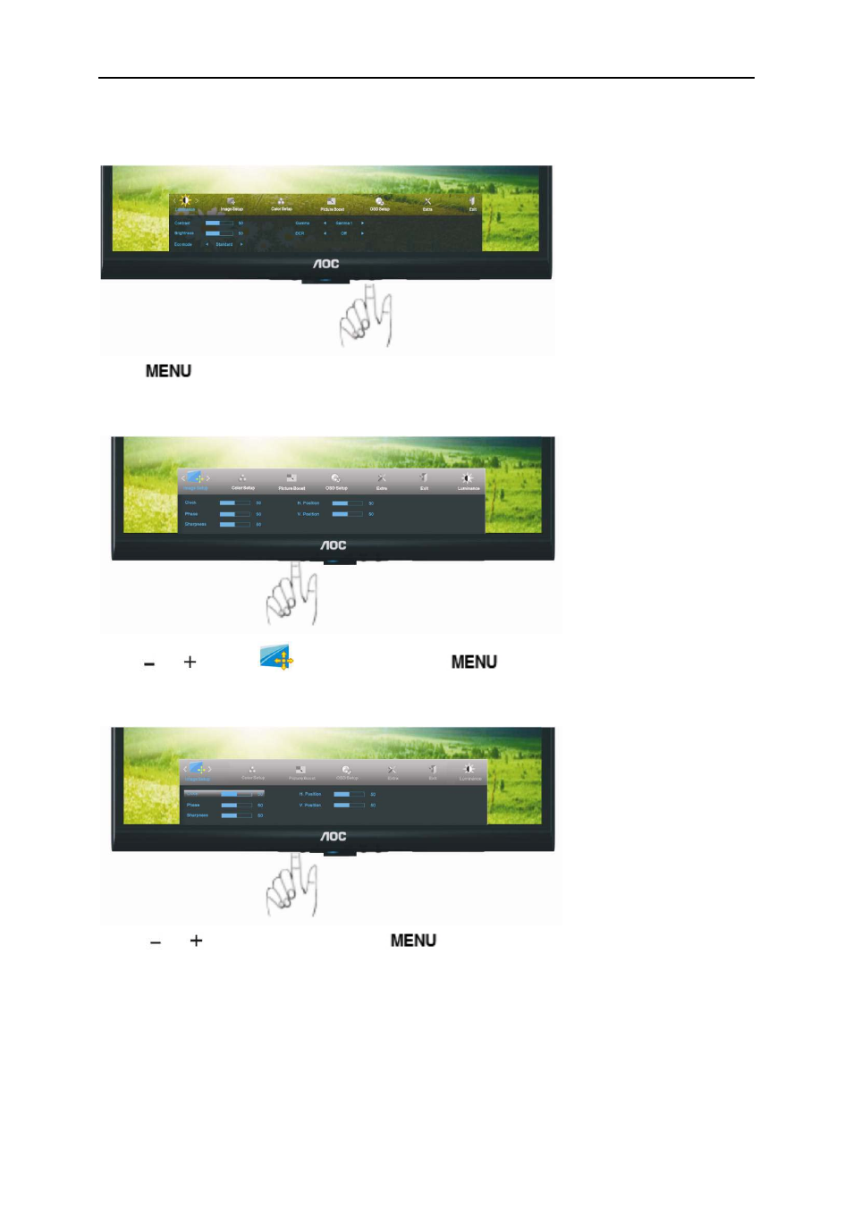 Image setup | AOC e2752Vh User Manual | Page 22 / 59