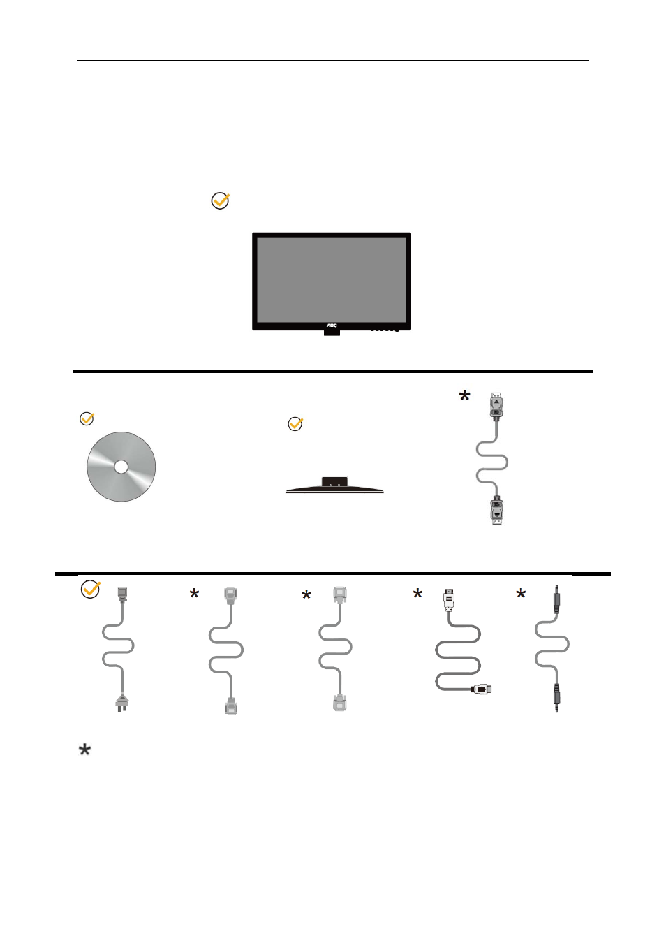 Setup, Contents in box | AOC e2752Vh User Manual | Page 9 / 59