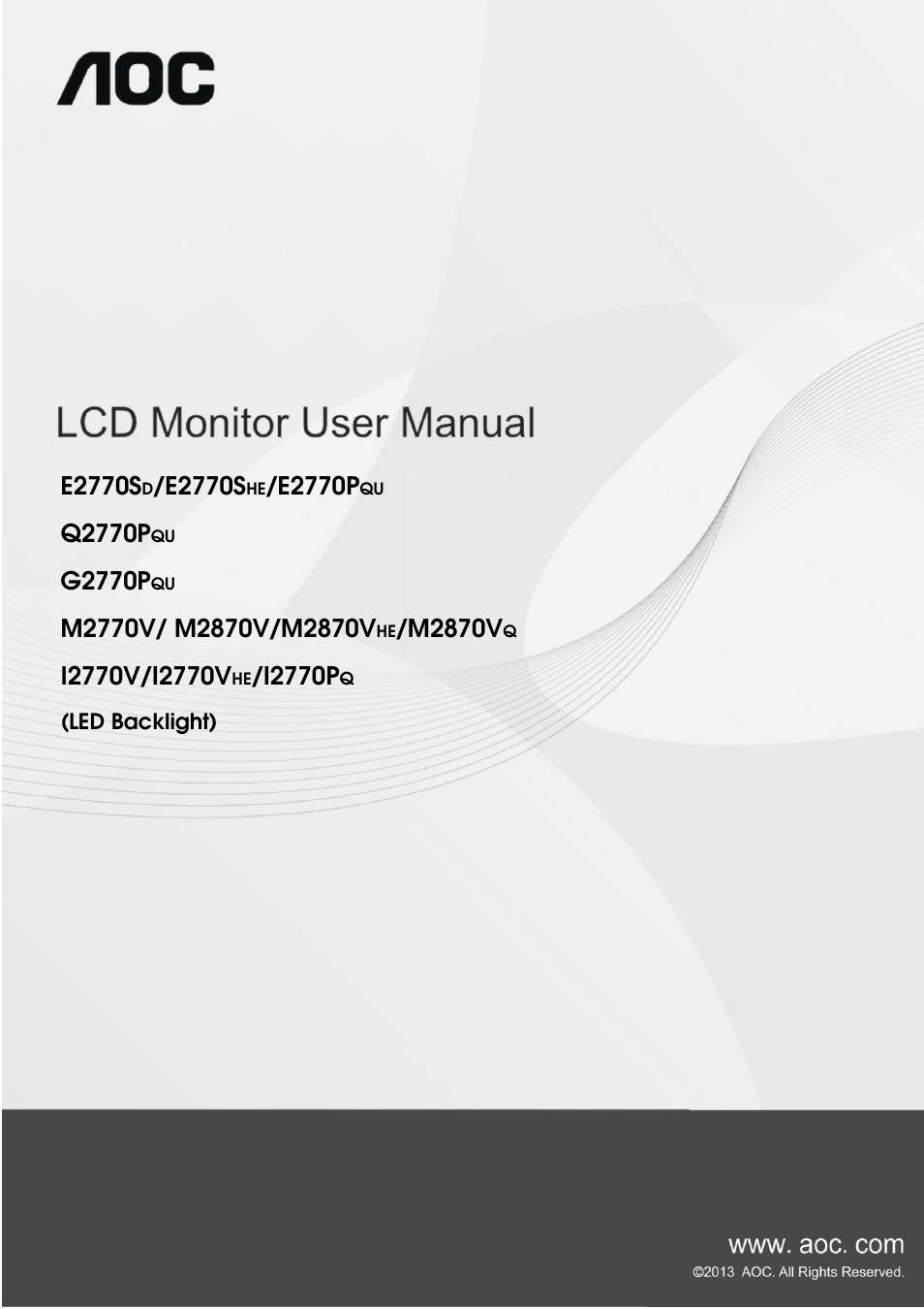 AOC E2770SHE User Manual | 74 pages