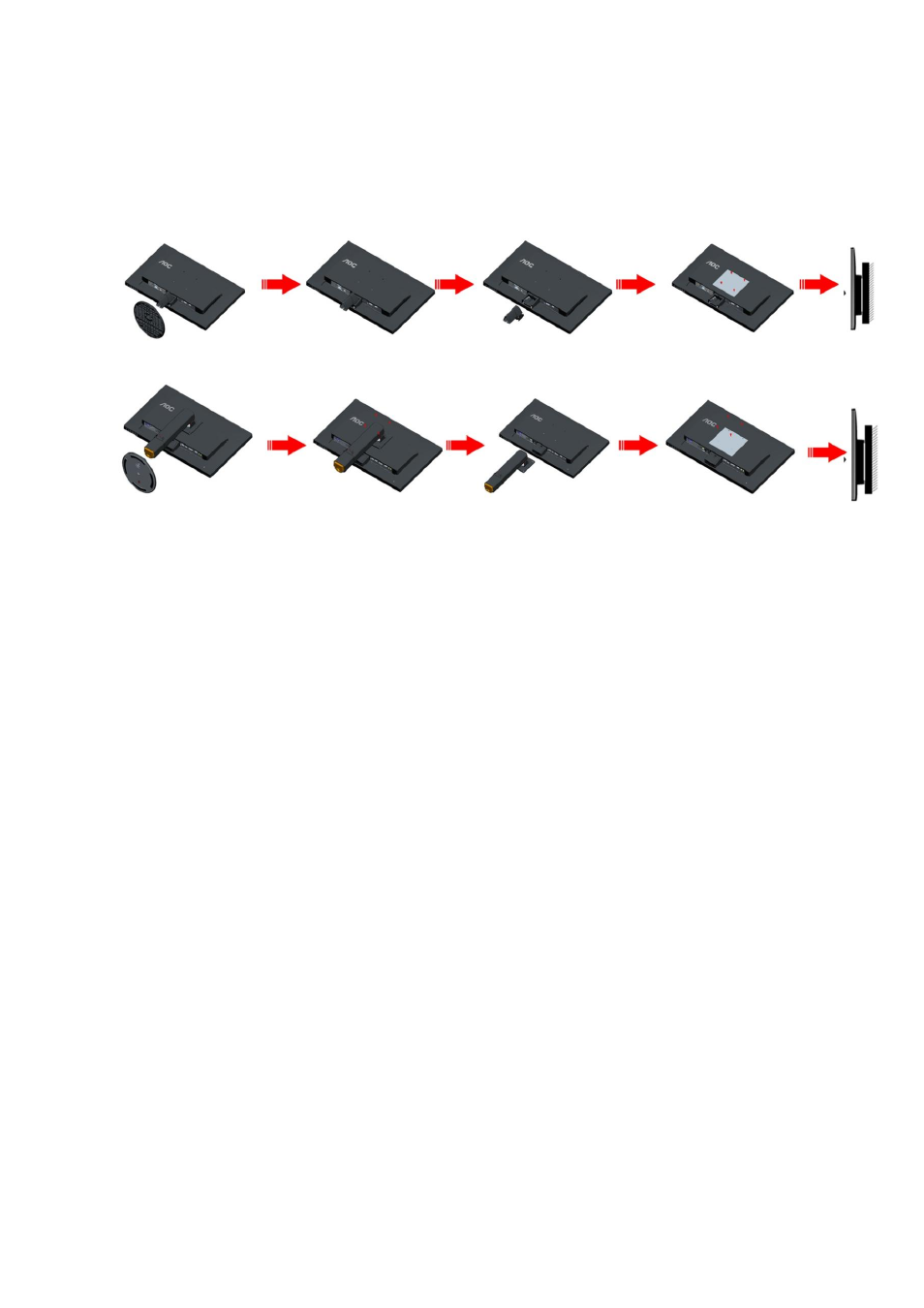 Wall mounting | AOC E2770SHE User Manual | Page 15 / 74