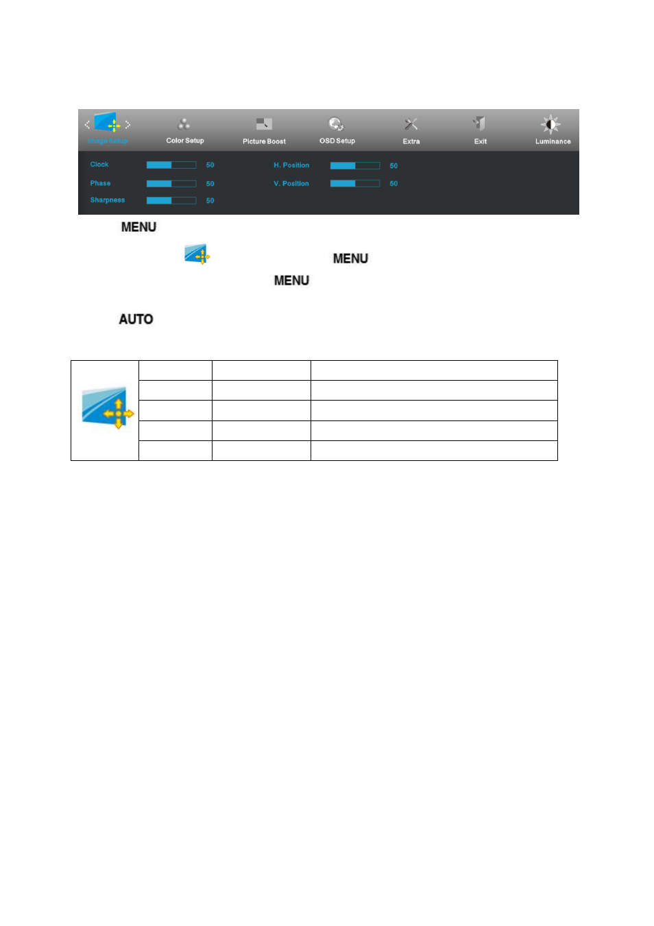 Image setup | AOC E2770SHE User Manual | Page 27 / 74