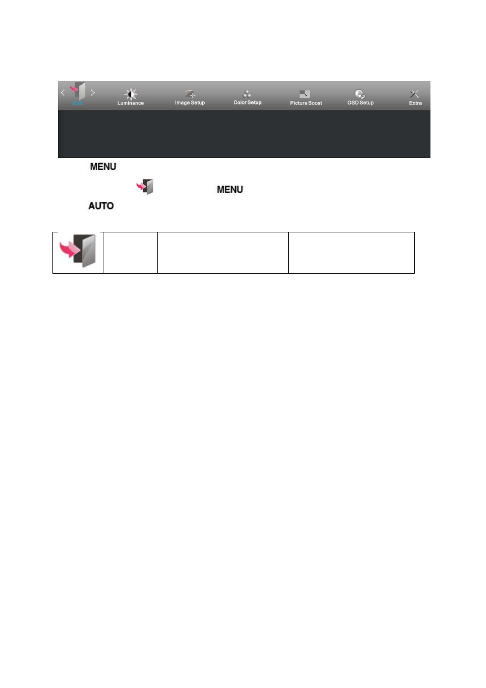 Exit | AOC E2770SHE User Manual | Page 32 / 74