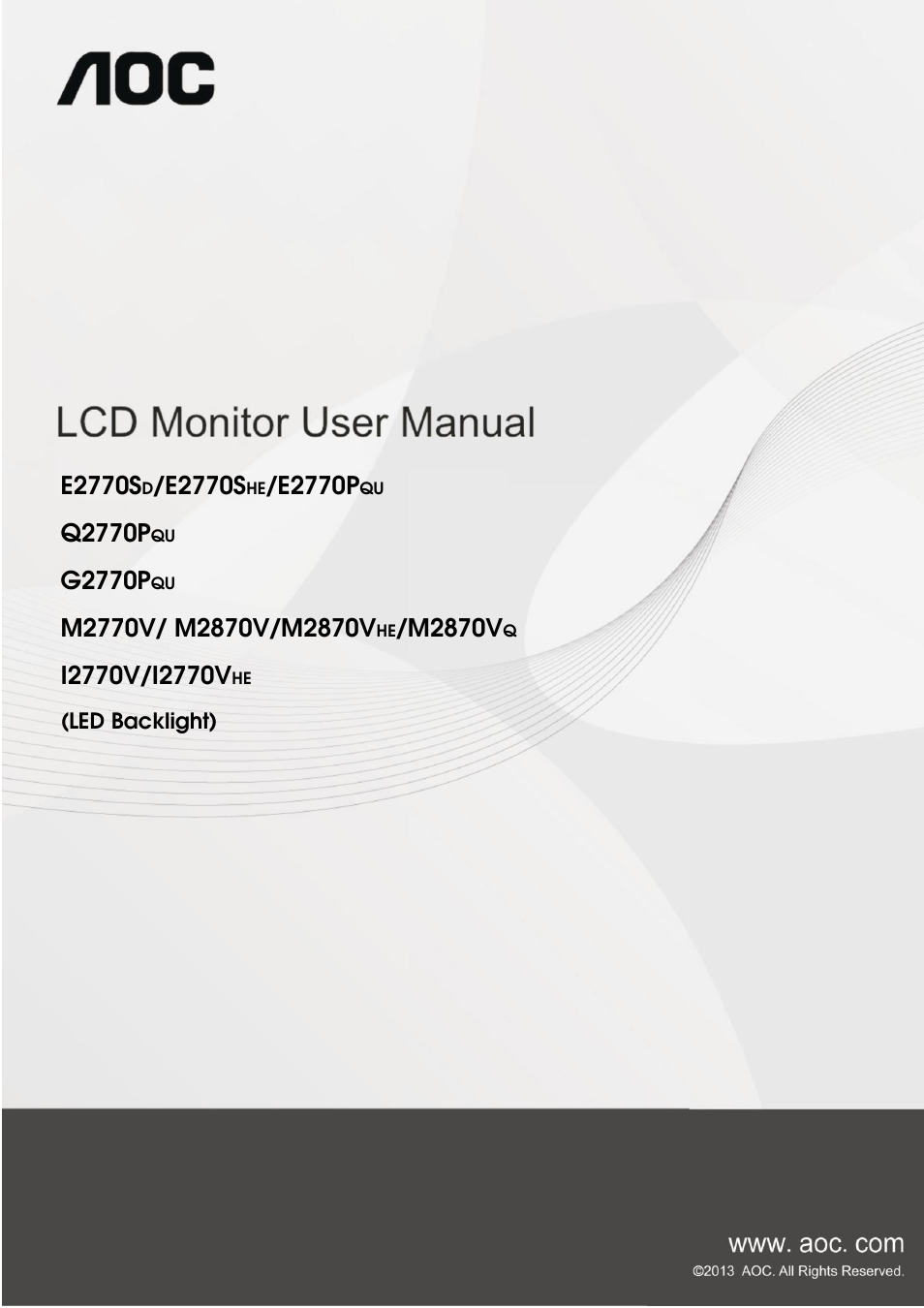 AOC G2770PQU User Manual | 75 pages
