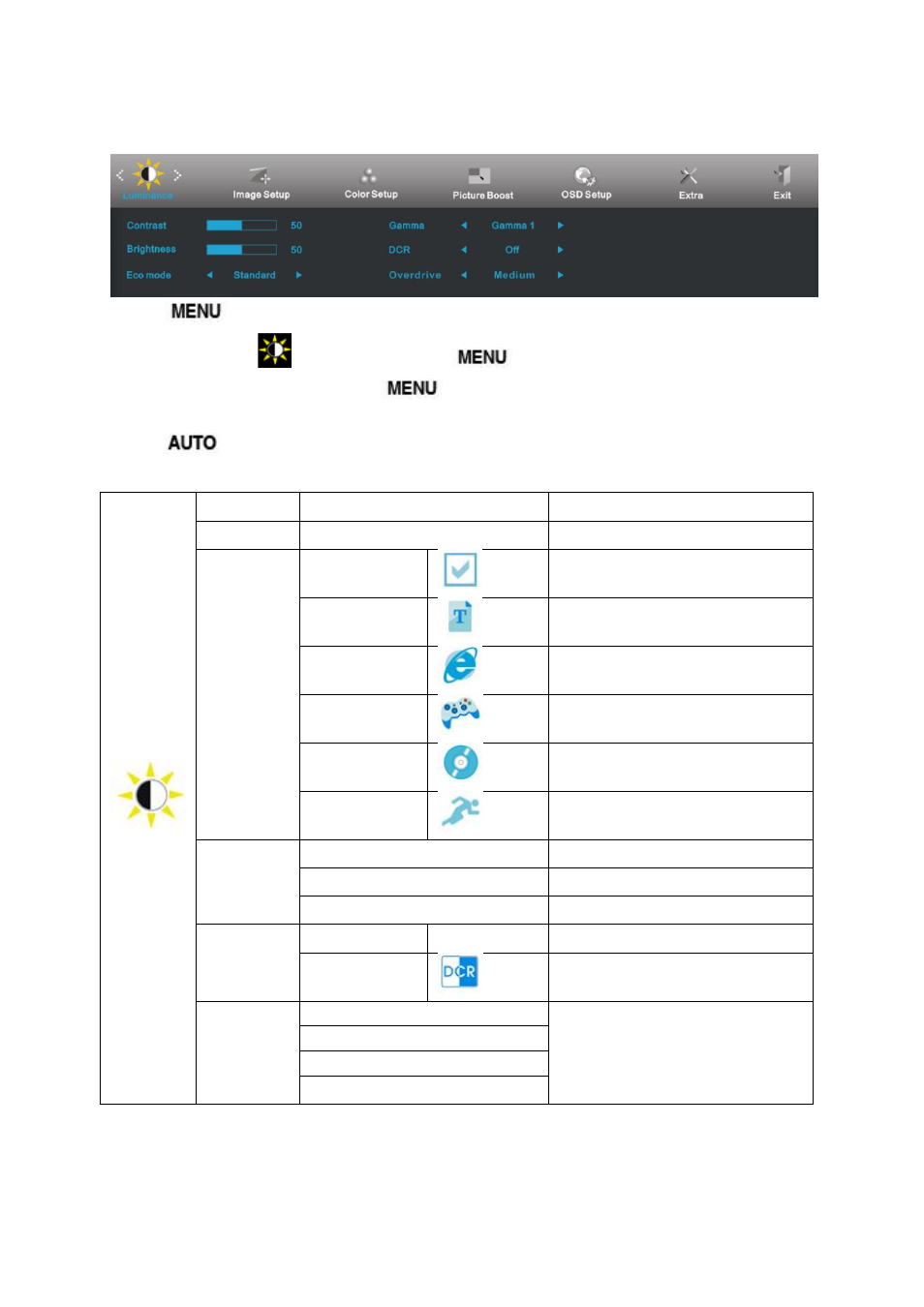 Luminance | AOC G2770PQU User Manual | Page 26 / 75