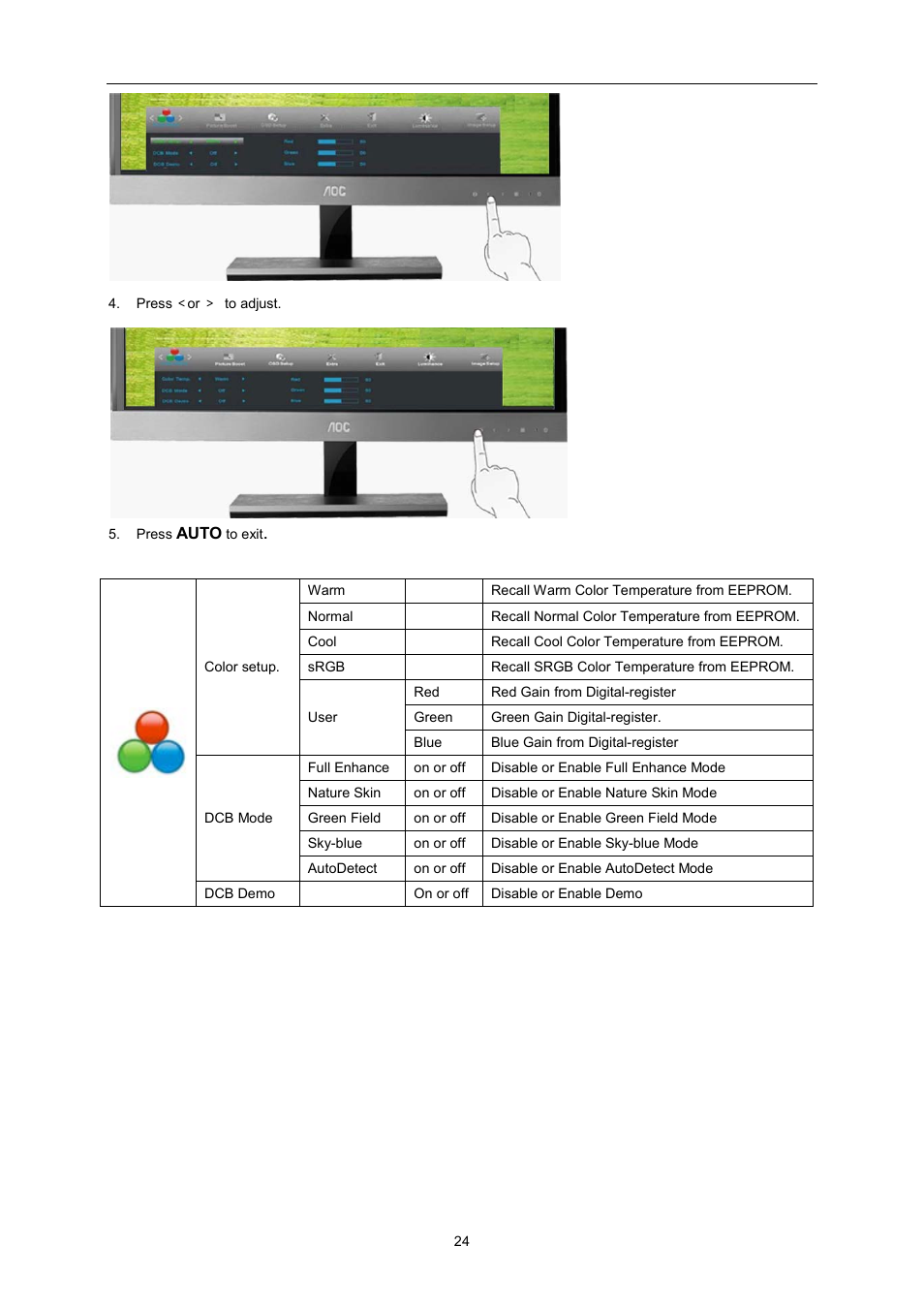 AOC I2757Fh User Manual | Page 24 / 58