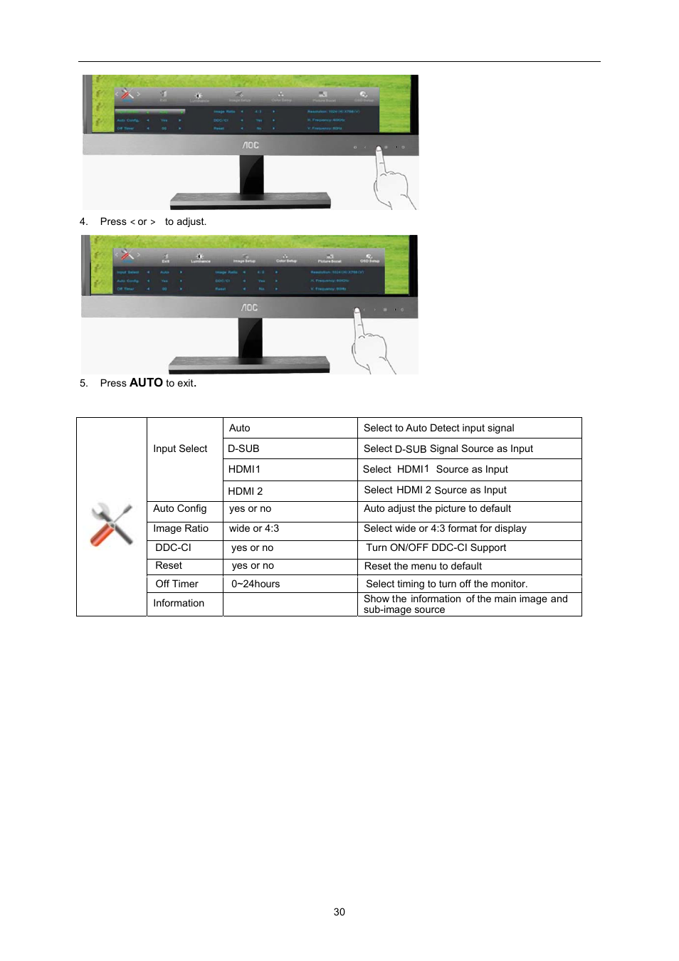 AOC I2757Fh User Manual | Page 30 / 58