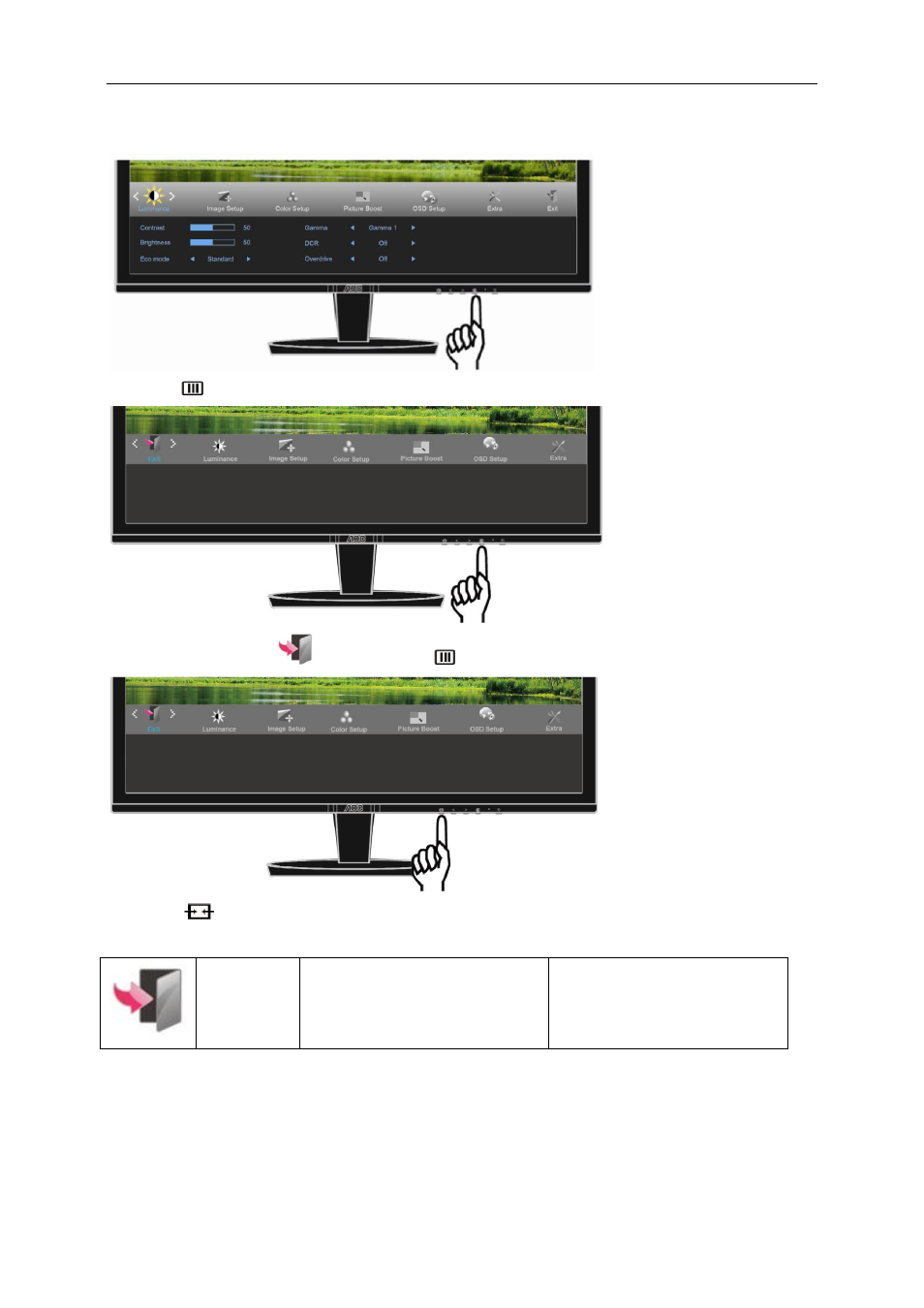 Exit | AOC Q2778VQE User Manual | Page 35 / 71