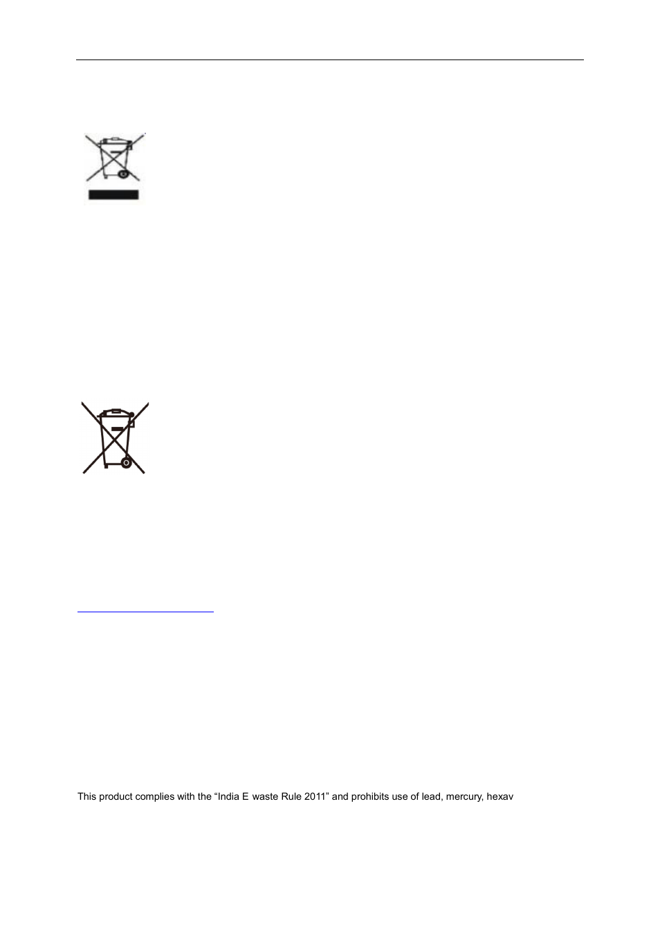 Weee declaration, Weee declaration for india, Rohs declaration for india | AOC Q2778VQE User Manual | Page 61 / 71