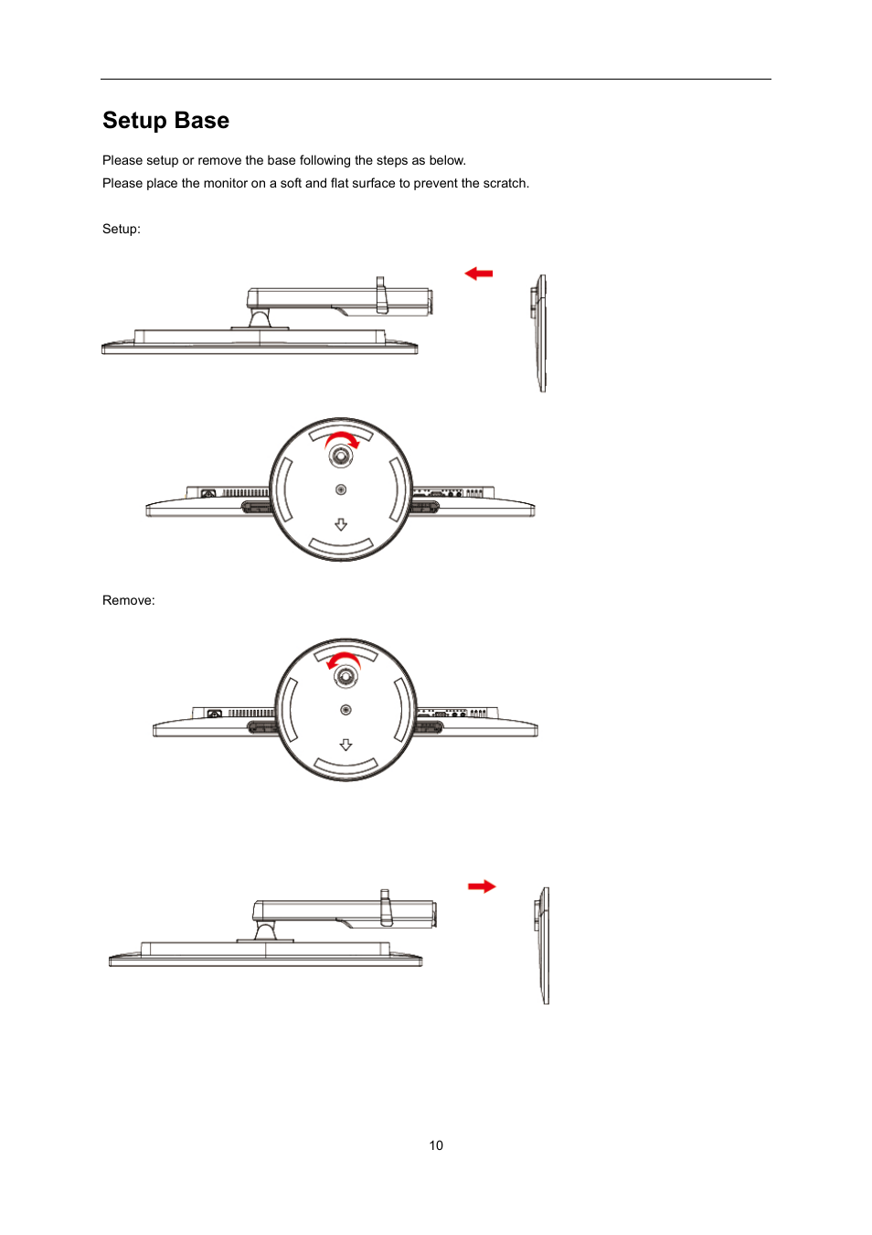 Setup base | AOC U2868PQU User Manual | Page 10 / 64