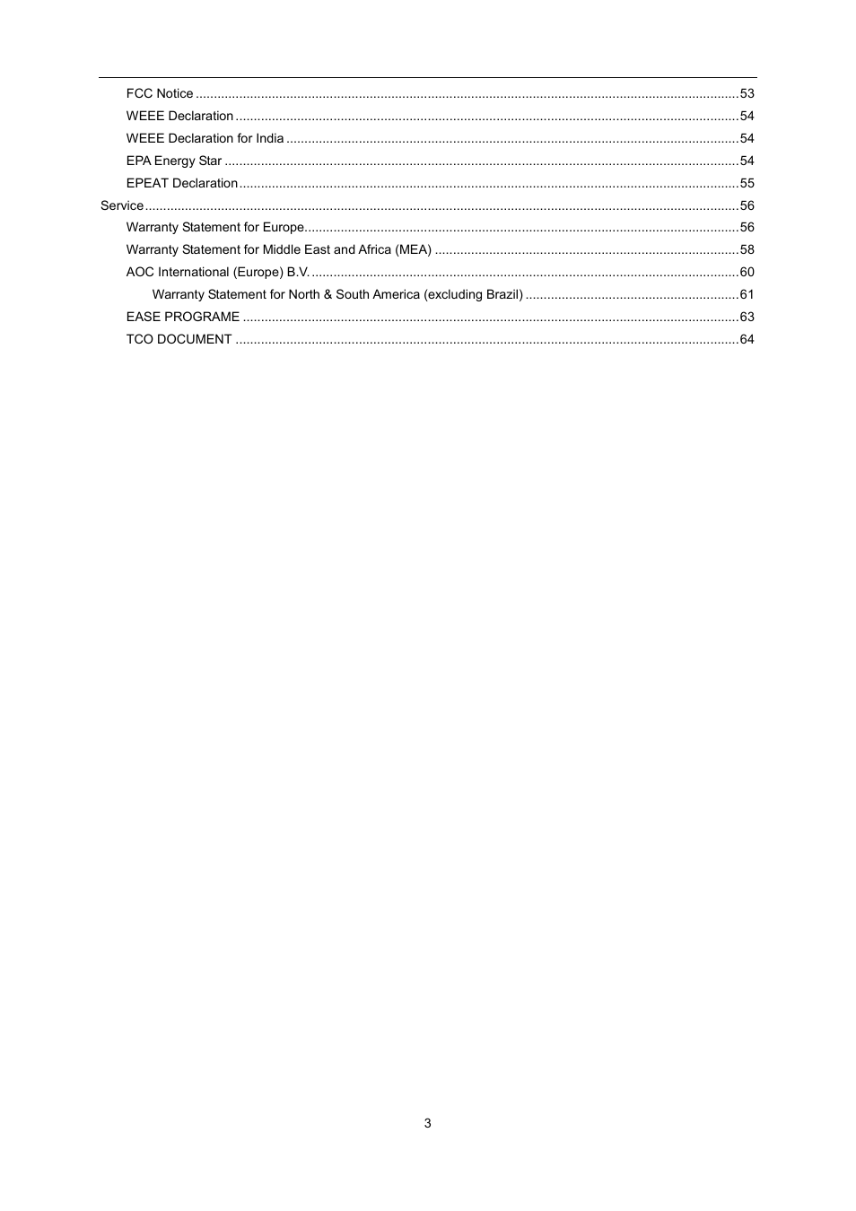 AOC U2868PQU User Manual | Page 3 / 64