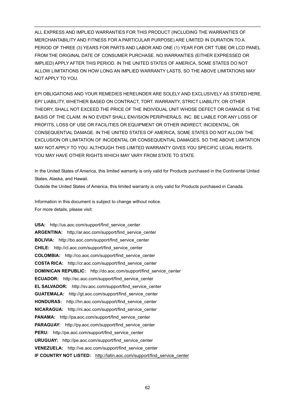 AOC U2868PQU User Manual | Page 62 / 64