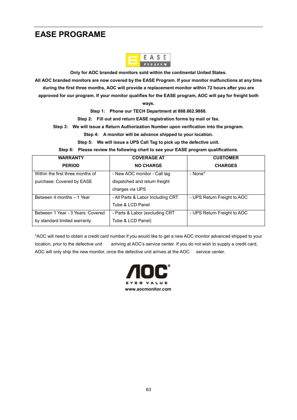 Ease programe | AOC U2868PQU User Manual | Page 63 / 64